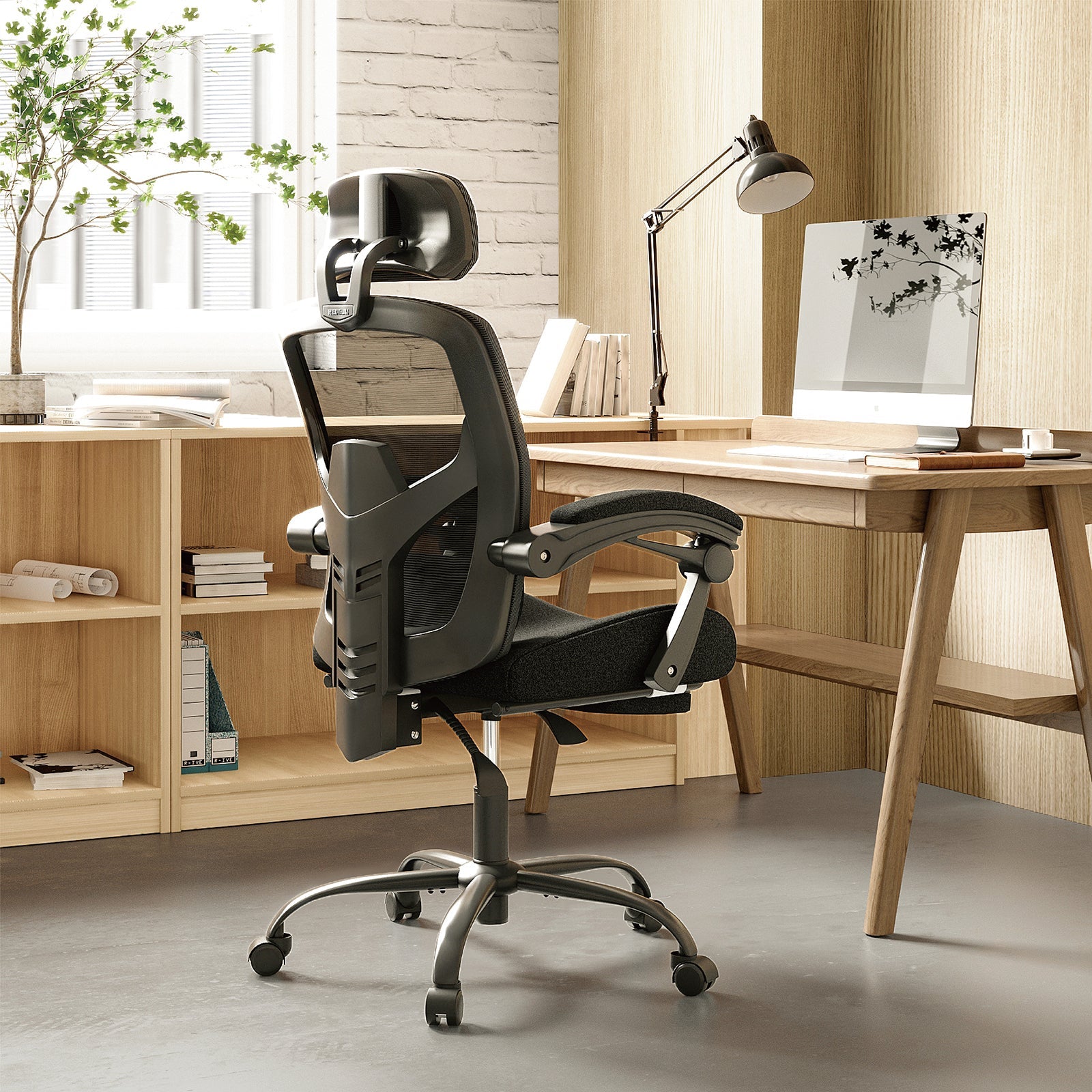 Mesh Ergonomic Office Chair with Foot & Lumbar Support-American Furniture Outlet