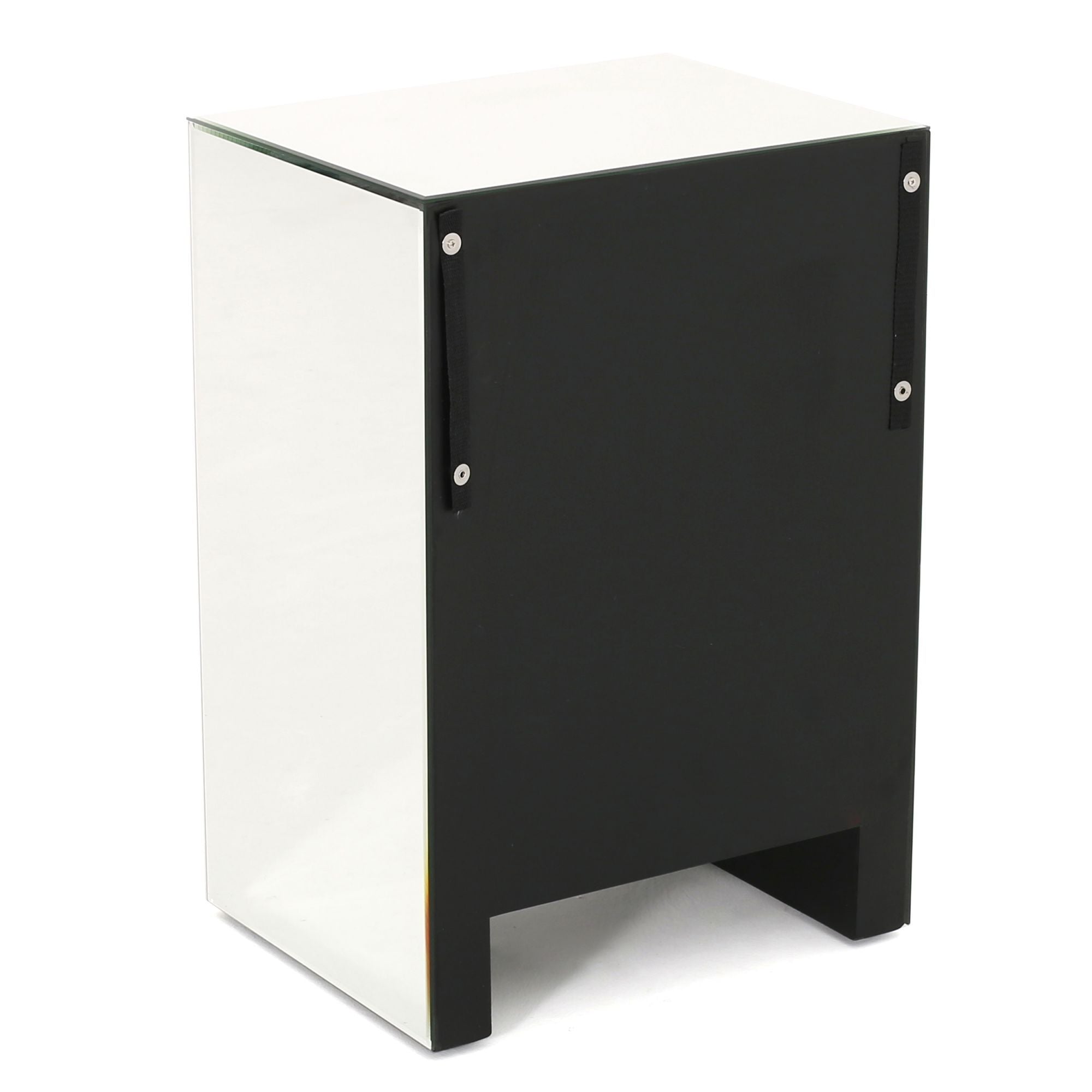 Mirrored Nightstand with 3 Drawers - Gold Accent Table-American Furniture Outlet