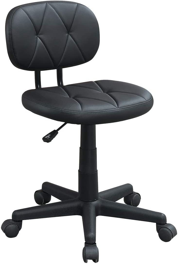 Modern Black Tufted Office Chair with Wheels-American Furniture Outlet