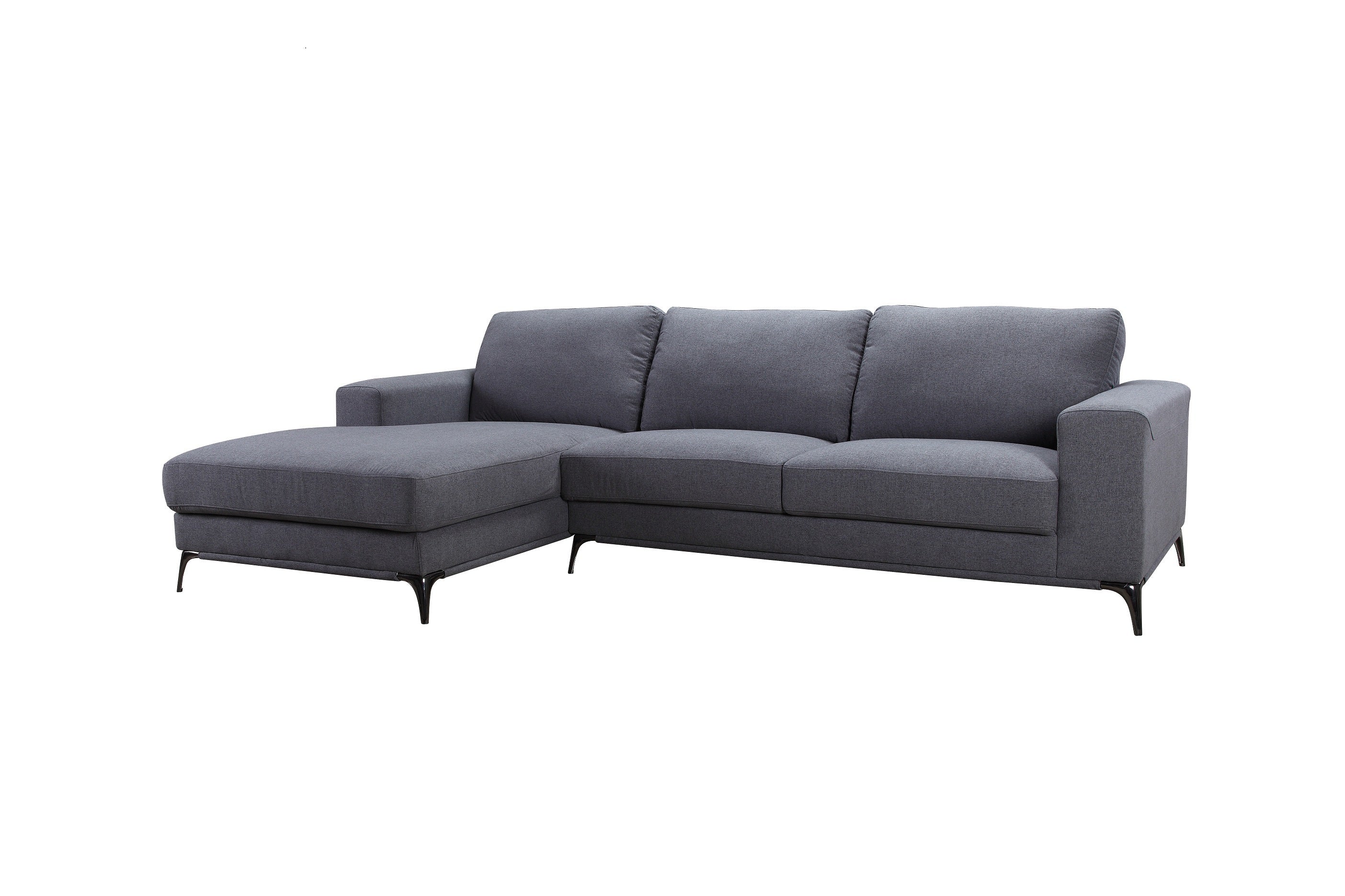 Modern Comfort: Carlo Left arm facing Sectional in Sleek Gray-American Furniture Outlet -American Furniture Outlet