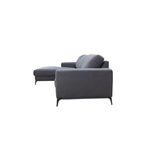 Modern Comfort: Carlo Left arm facing Sectional in Sleek Gray-American Furniture Outlet -American Furniture Outlet