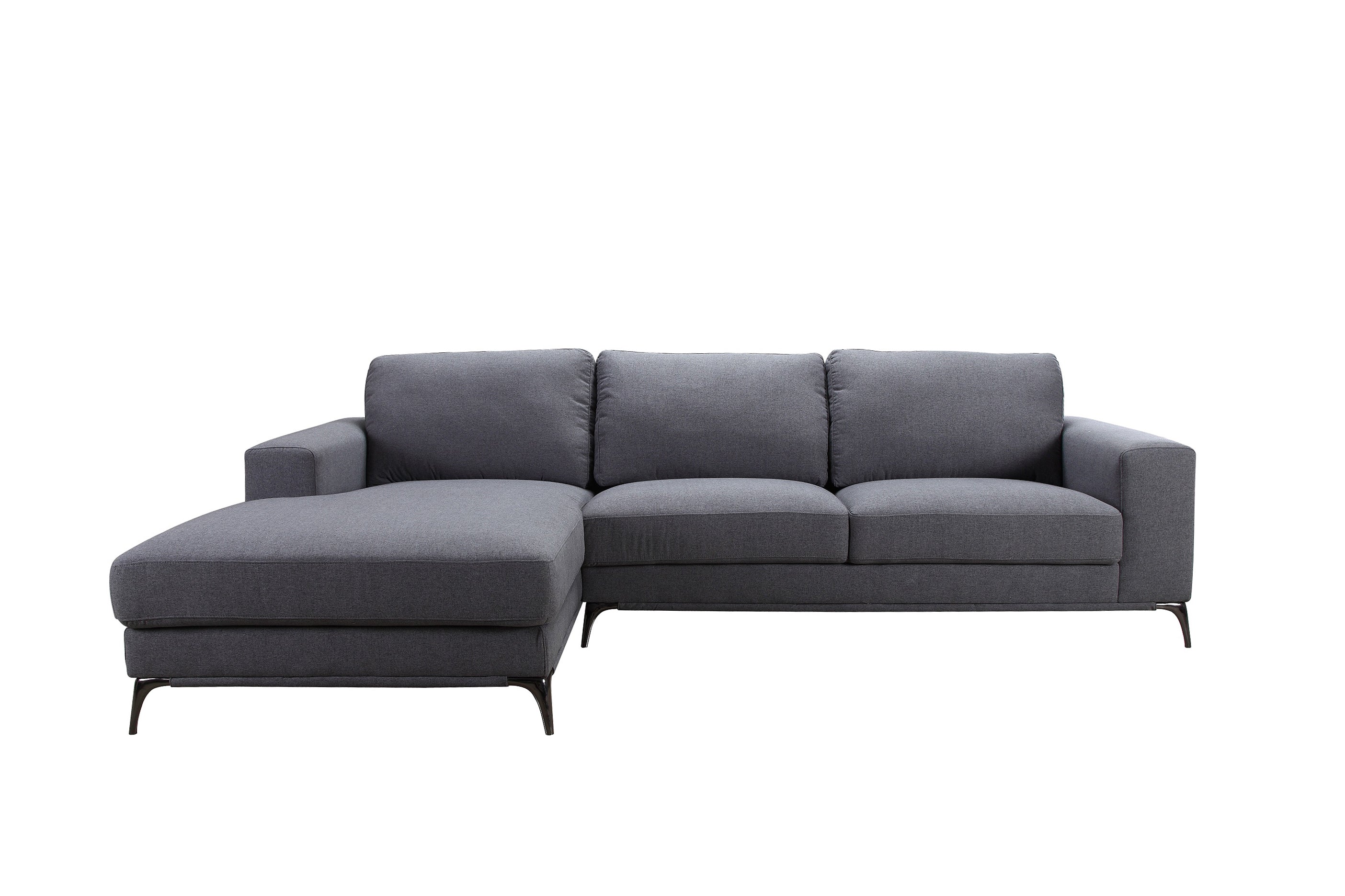 Modern Comfort: Carlo Left arm facing Sectional in Sleek Gray-American Furniture Outlet -American Furniture Outlet