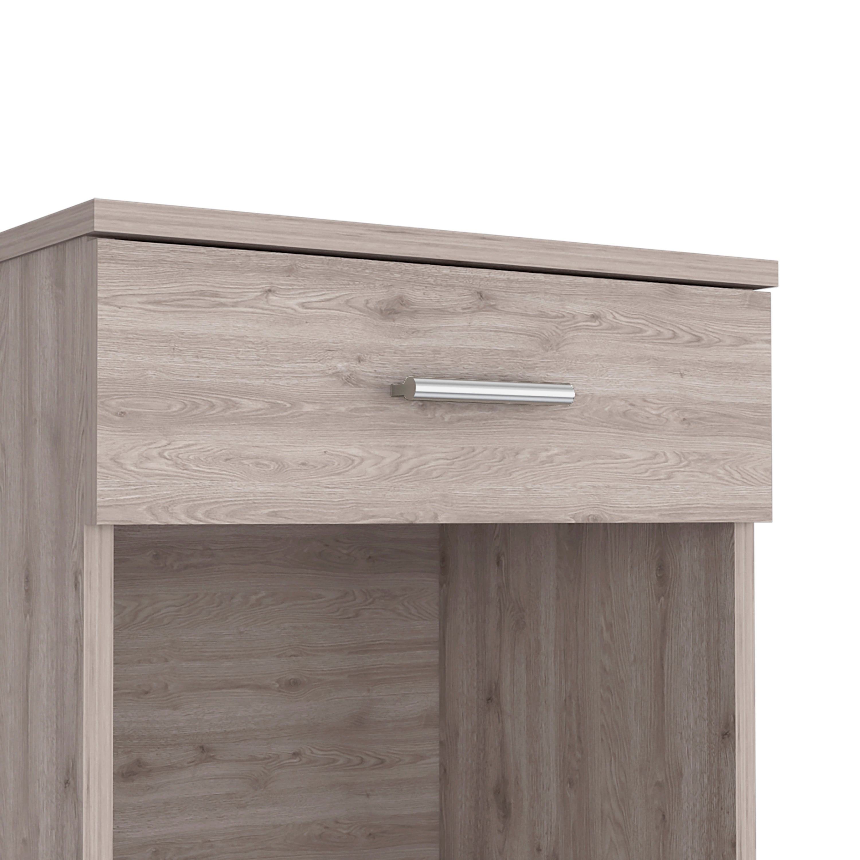 Modern Nightstand w/ Drawer & Shelf - Light Gray-American Furniture Outlet