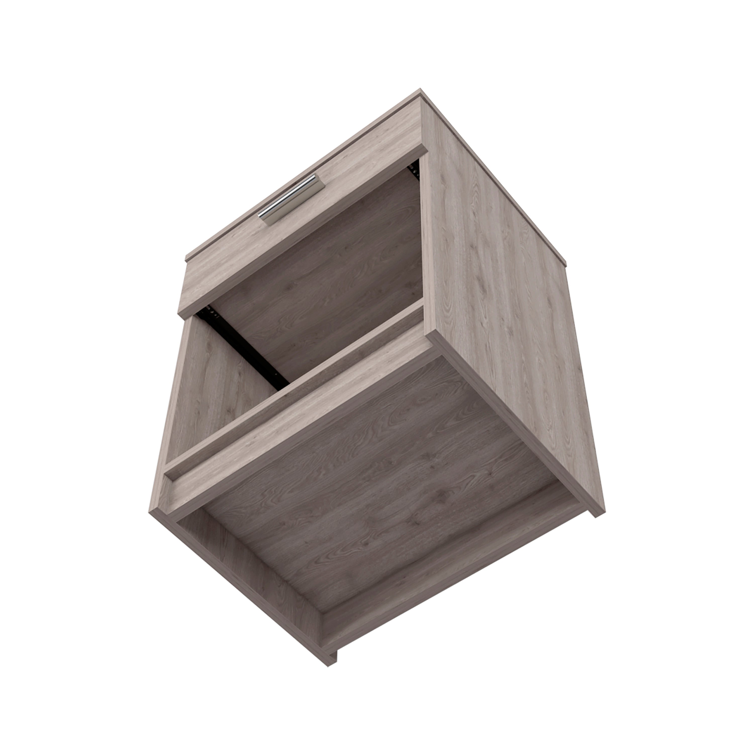 Modern Nightstand w/ Drawer & Shelf - Light Gray-American Furniture Outlet