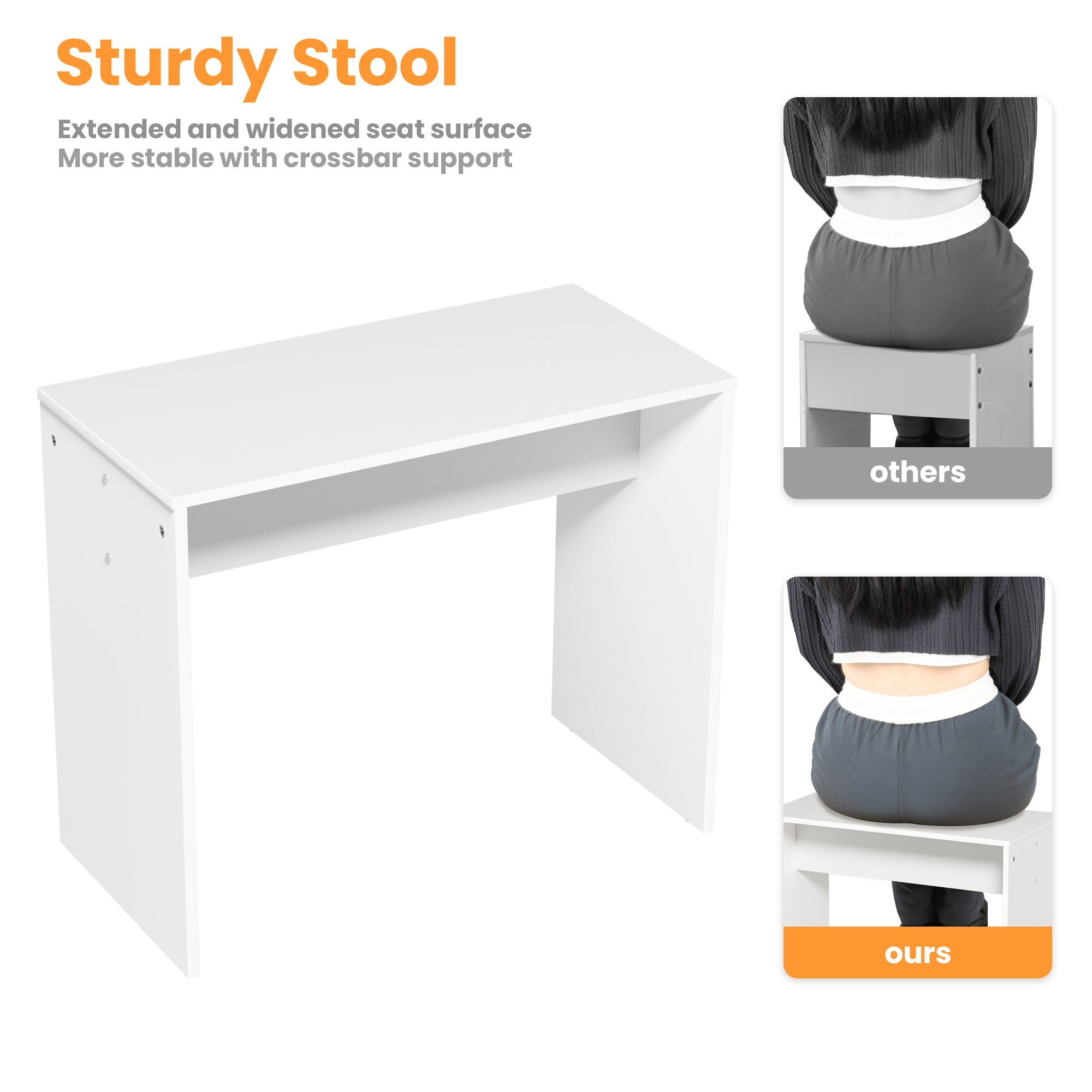 Modern Vanity Desk with LED Mirror & Drawers - White-American Furniture Outlet