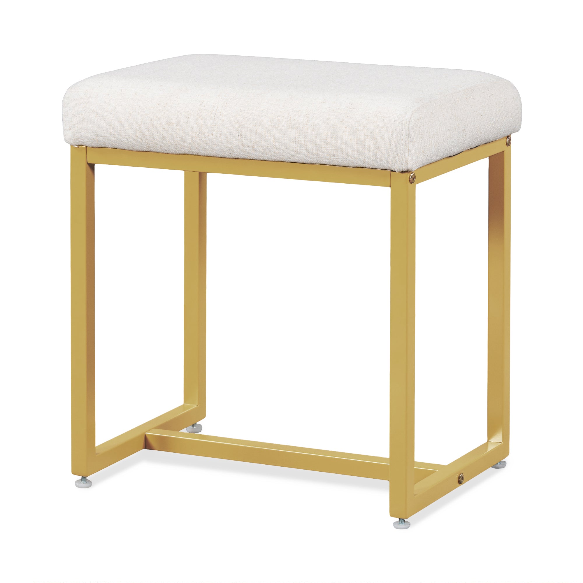 Modern Vanity Table w/ Cabinet & LED Lights - White/Gold-American Furniture Outlet