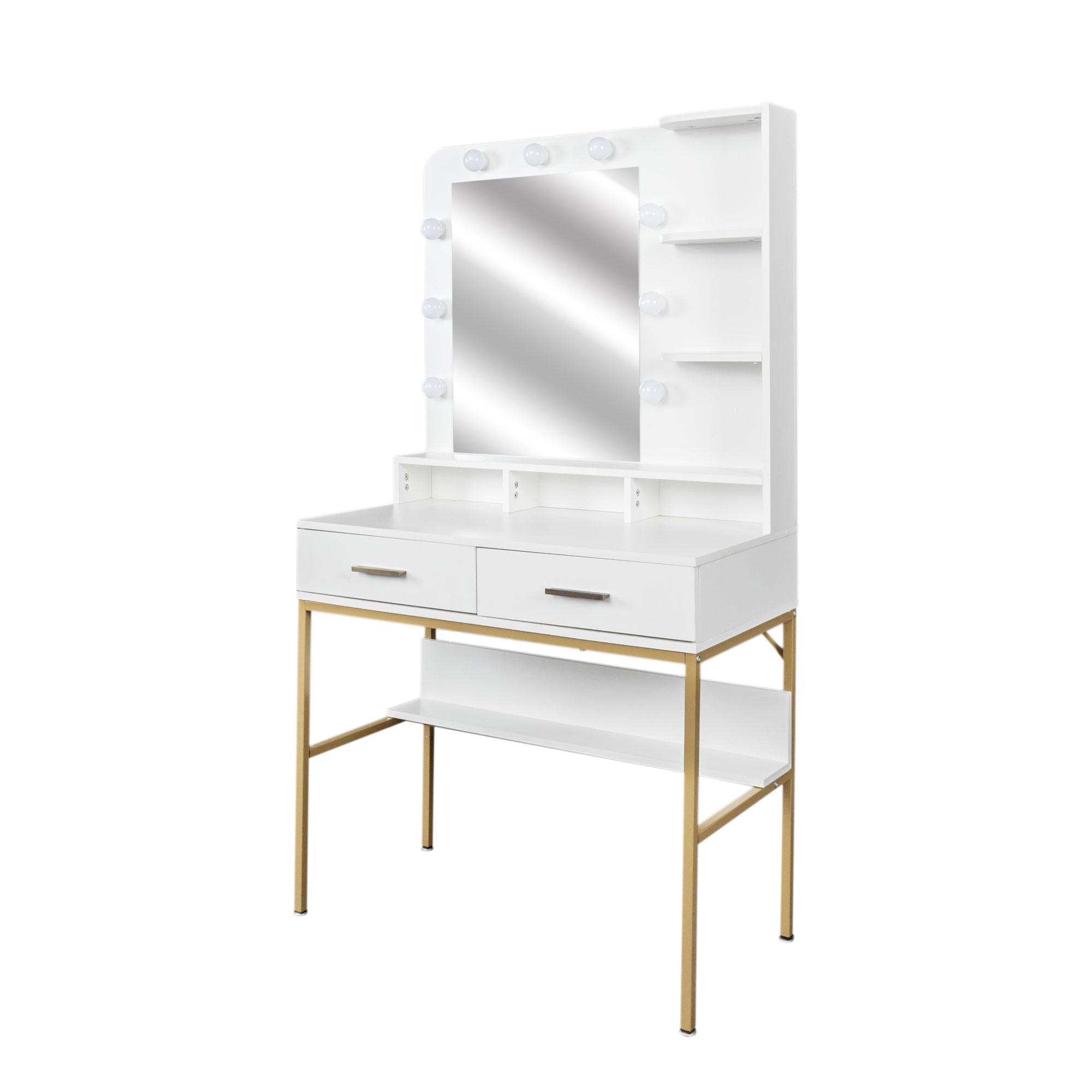 Modern Vanity w/ Stool, LED Mirror - [Your Brand]-American Furniture Outlet