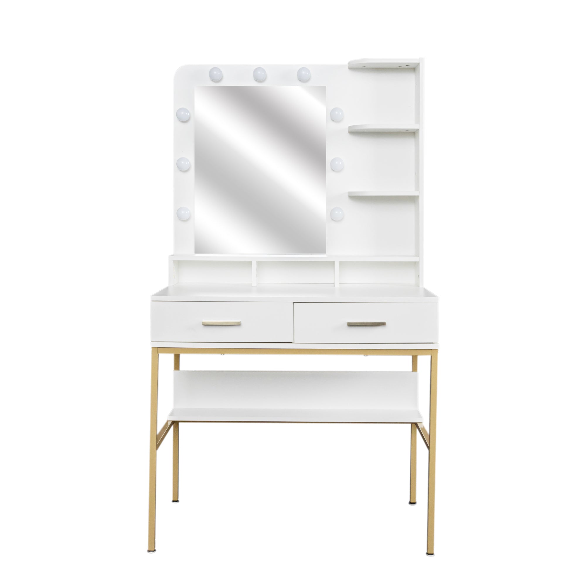 Modern Vanity w/ Stool, LED Mirror - [Your Brand]-American Furniture Outlet