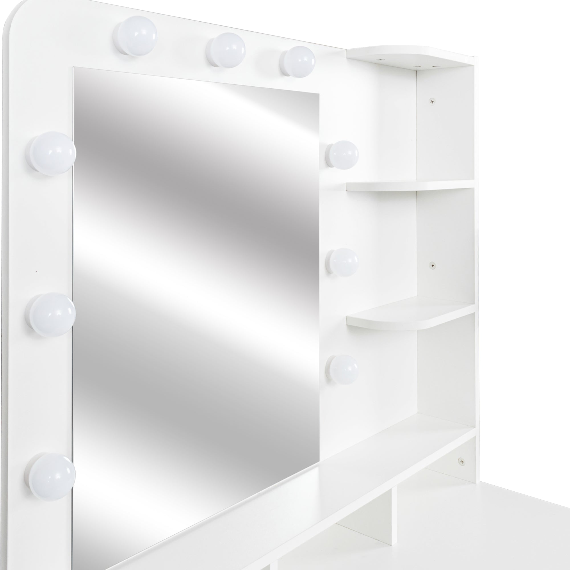 Modern Vanity w/ Stool, LED Mirror - [Your Brand]-American Furniture Outlet