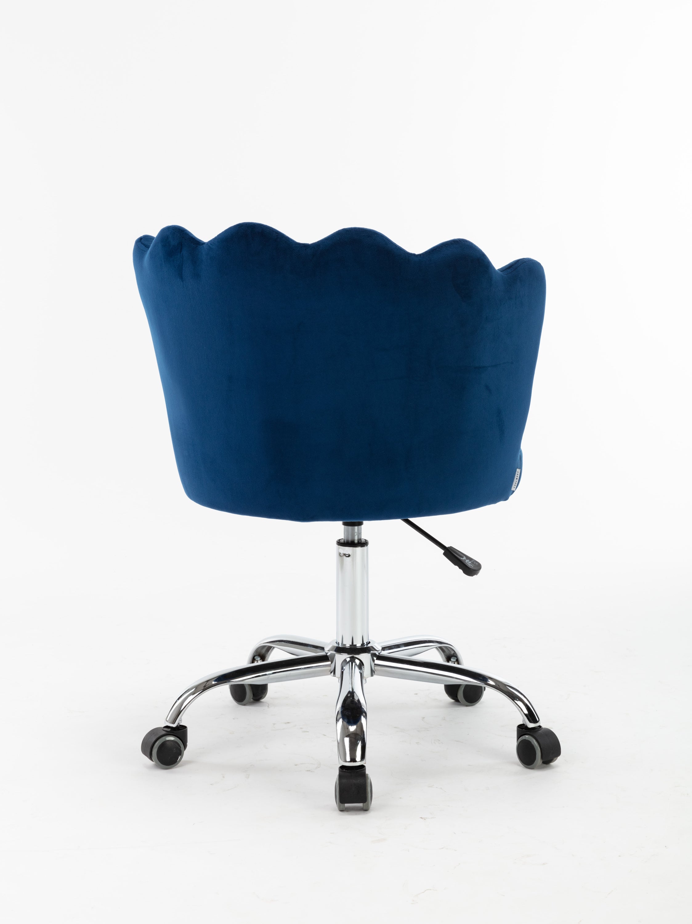 Modern Velvet Home Office Chair, Silver Base- Navy-American Furniture Outlet