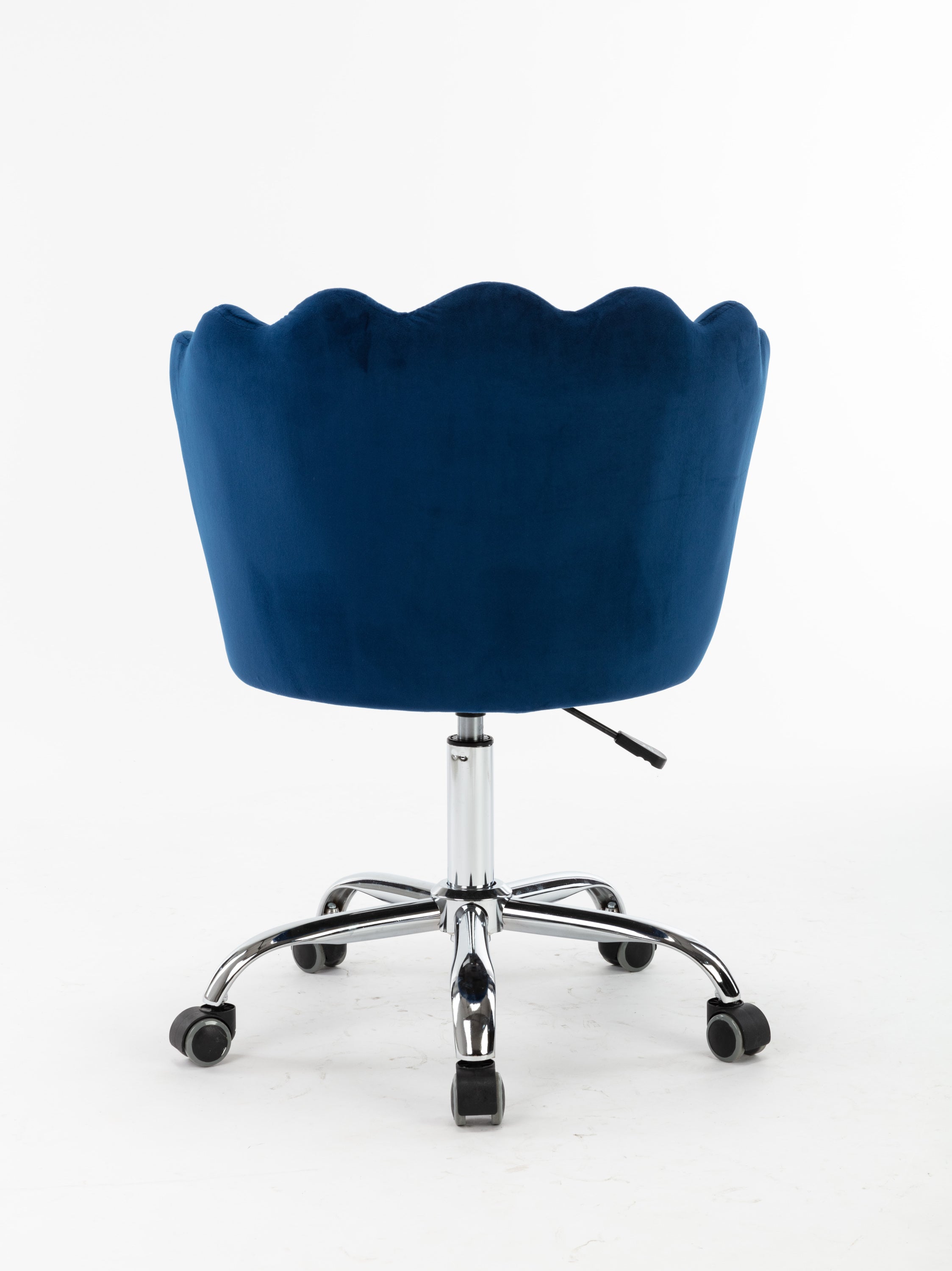 Modern Velvet Home Office Chair, Silver Base- Navy-American Furniture Outlet