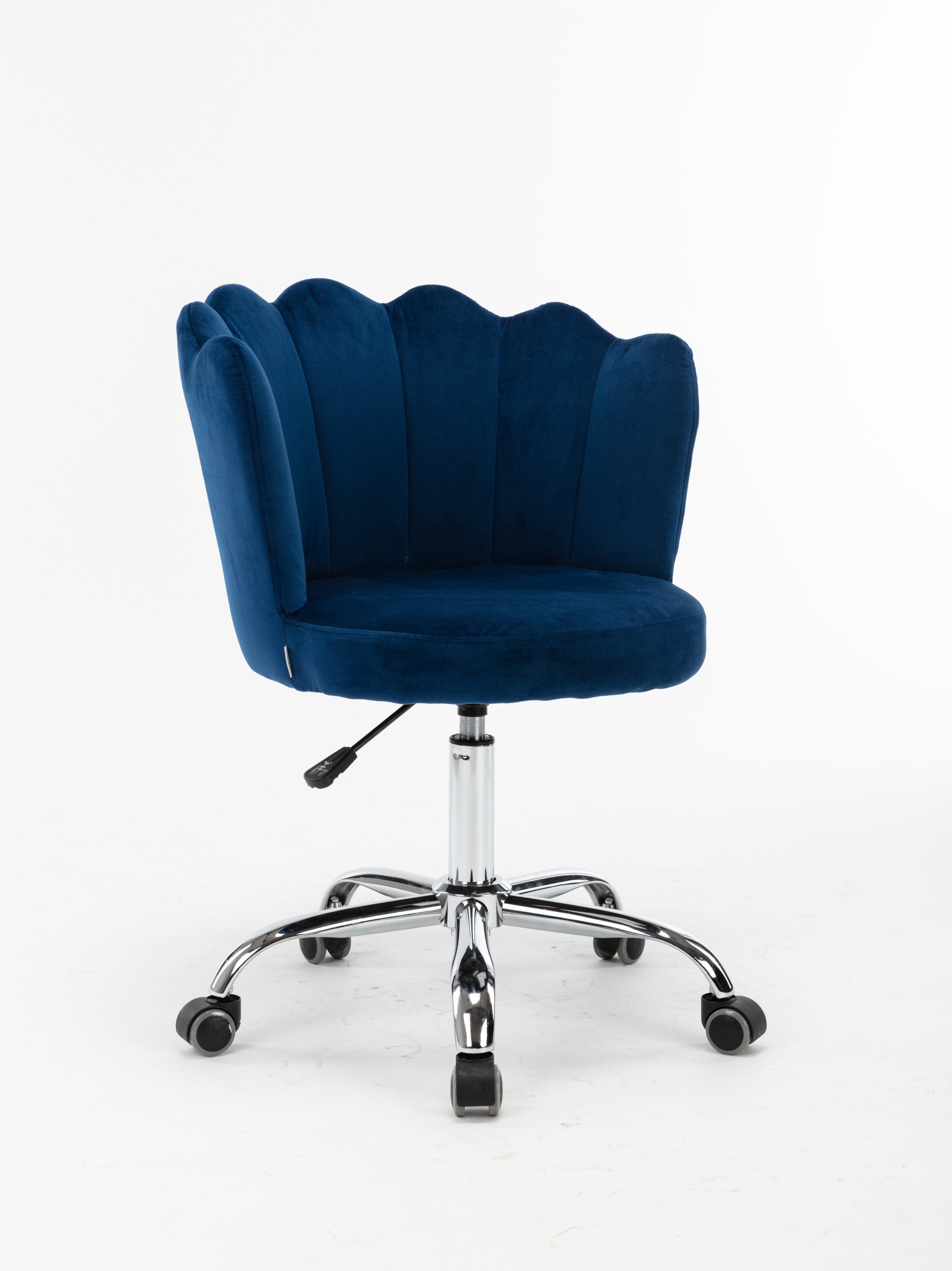 Modern Velvet Home Office Chair, Silver Base- Navy-American Furniture Outlet