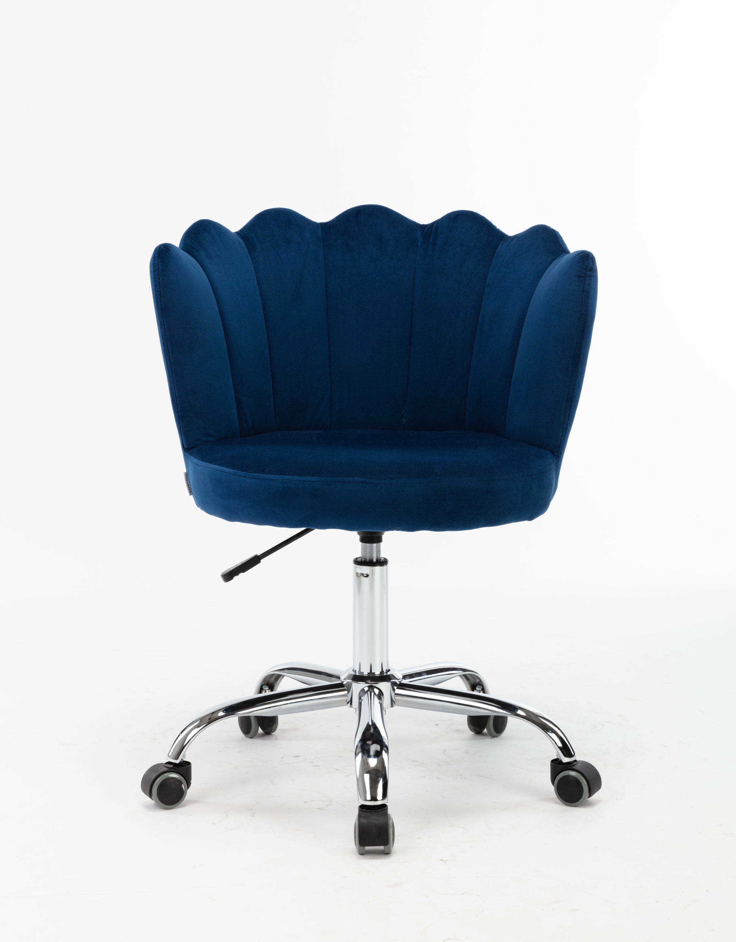 Modern Velvet Home Office Chair, Silver Base- Navy-American Furniture Outlet