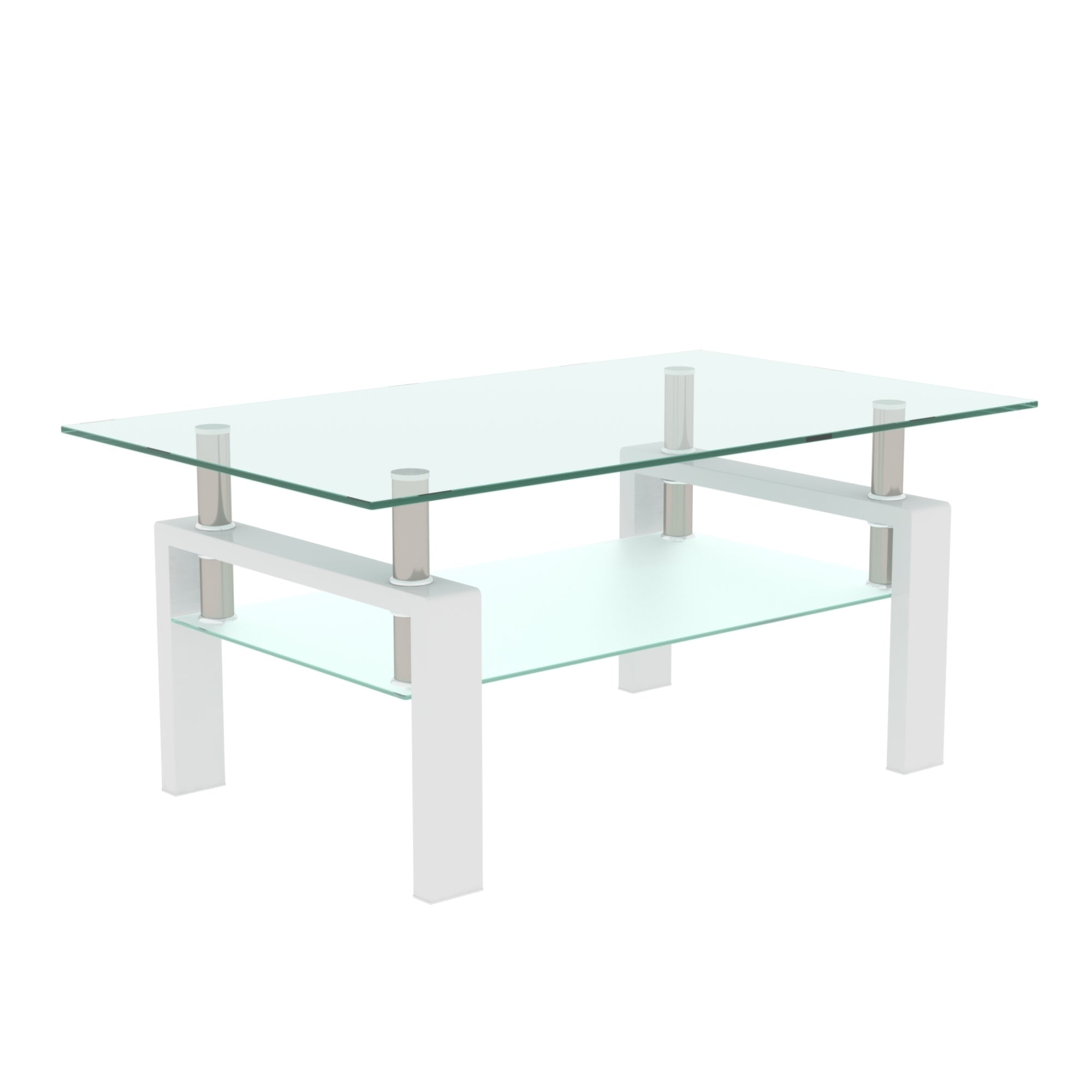 Modern White Glass Coffee Table-American Furniture Outlet