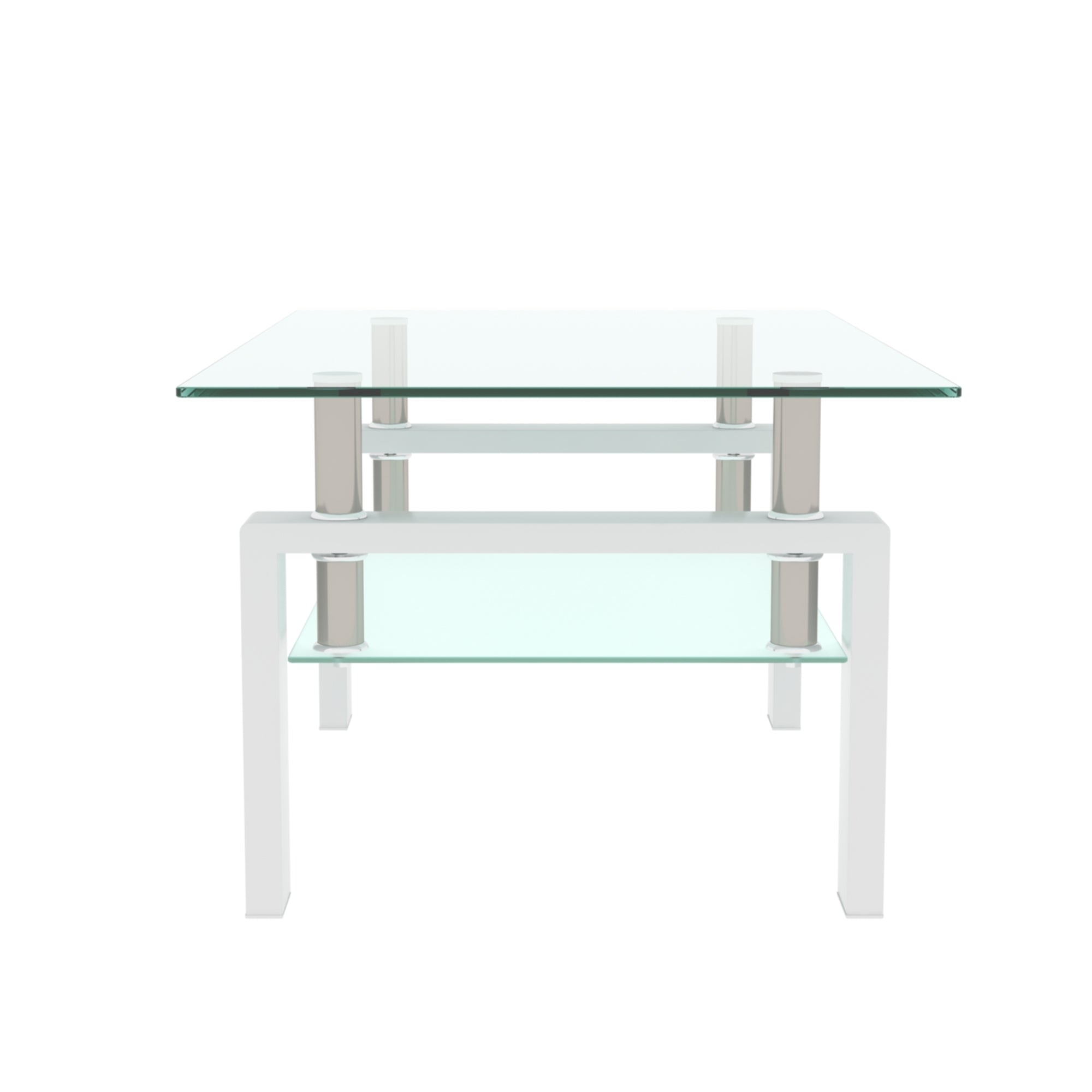 Modern White Glass Coffee Table-American Furniture Outlet