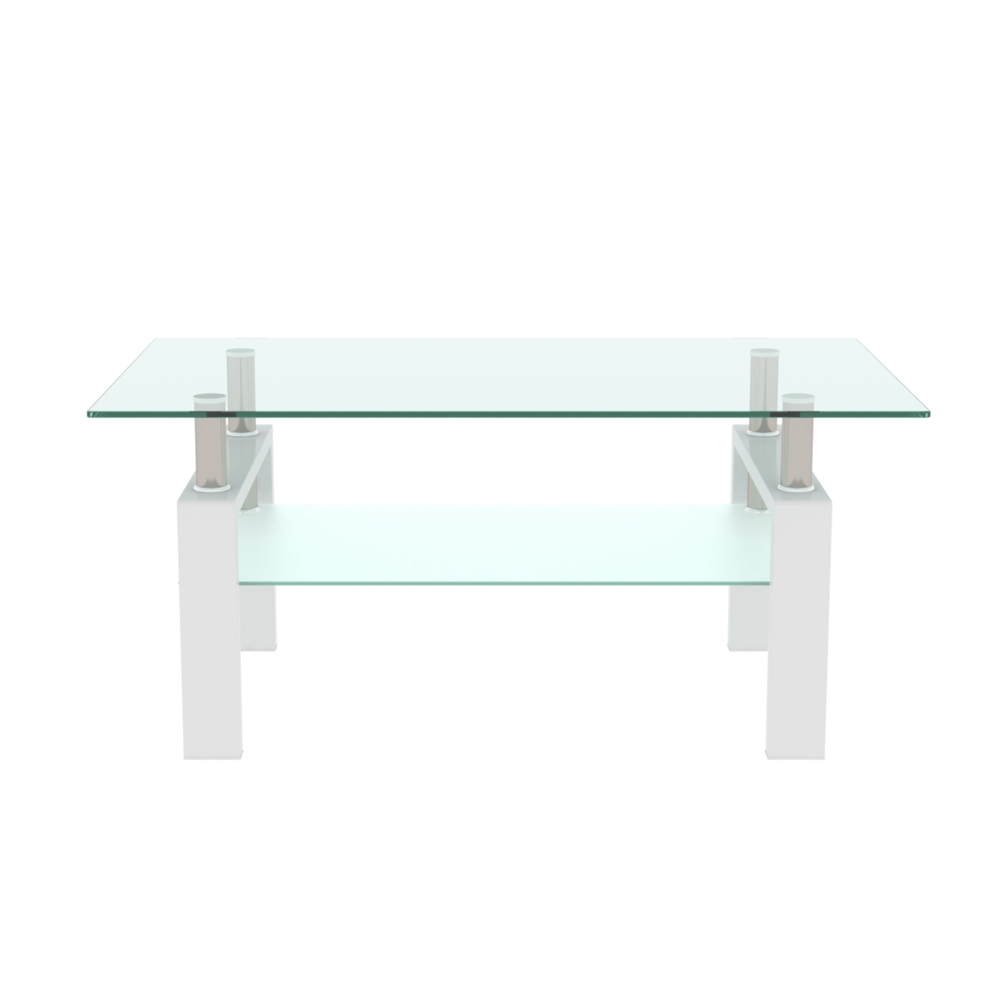 Modern White Glass Coffee Table-American Furniture Outlet