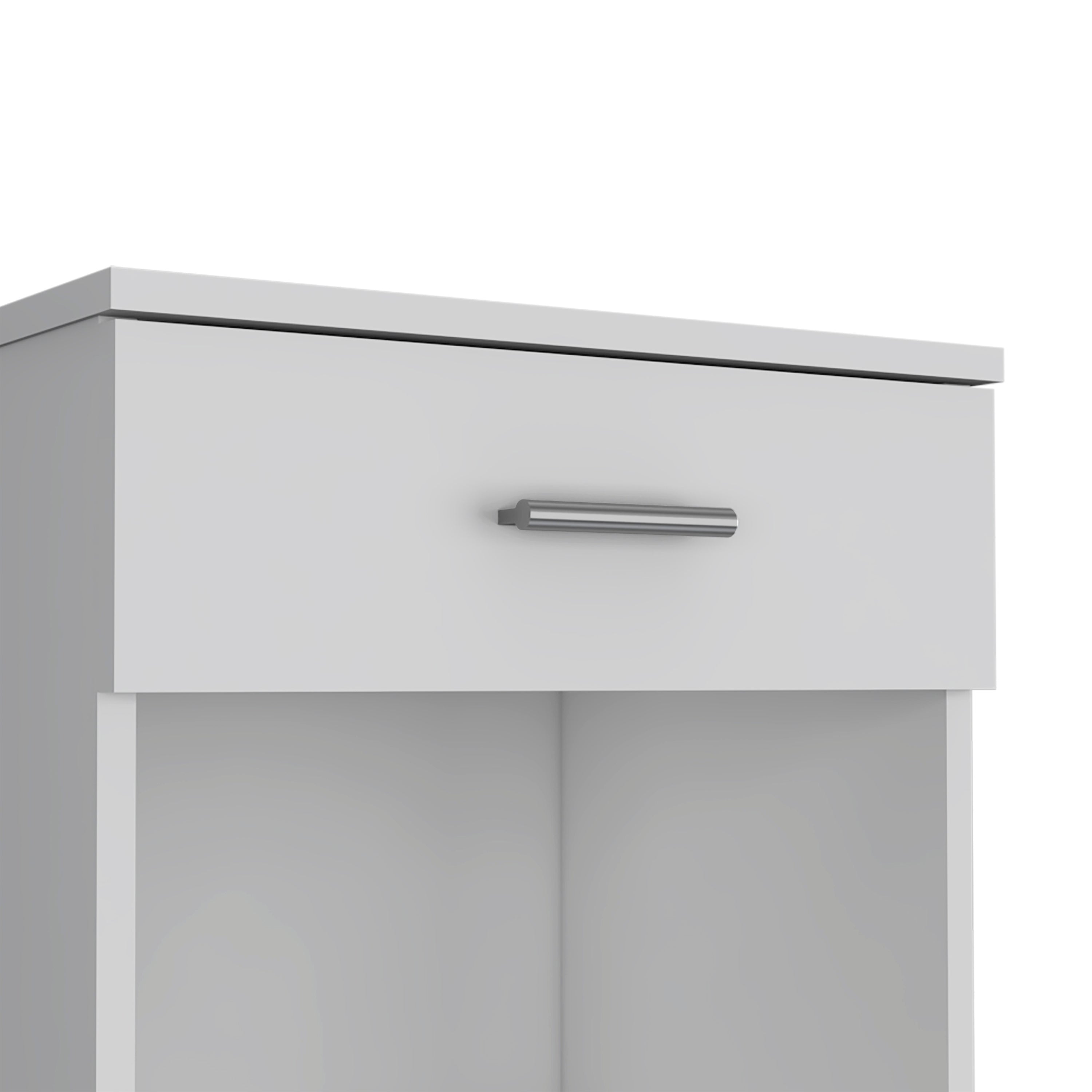 Modern White Nightstand w/ Drawer & Shelf - 21"-American Furniture Outlet