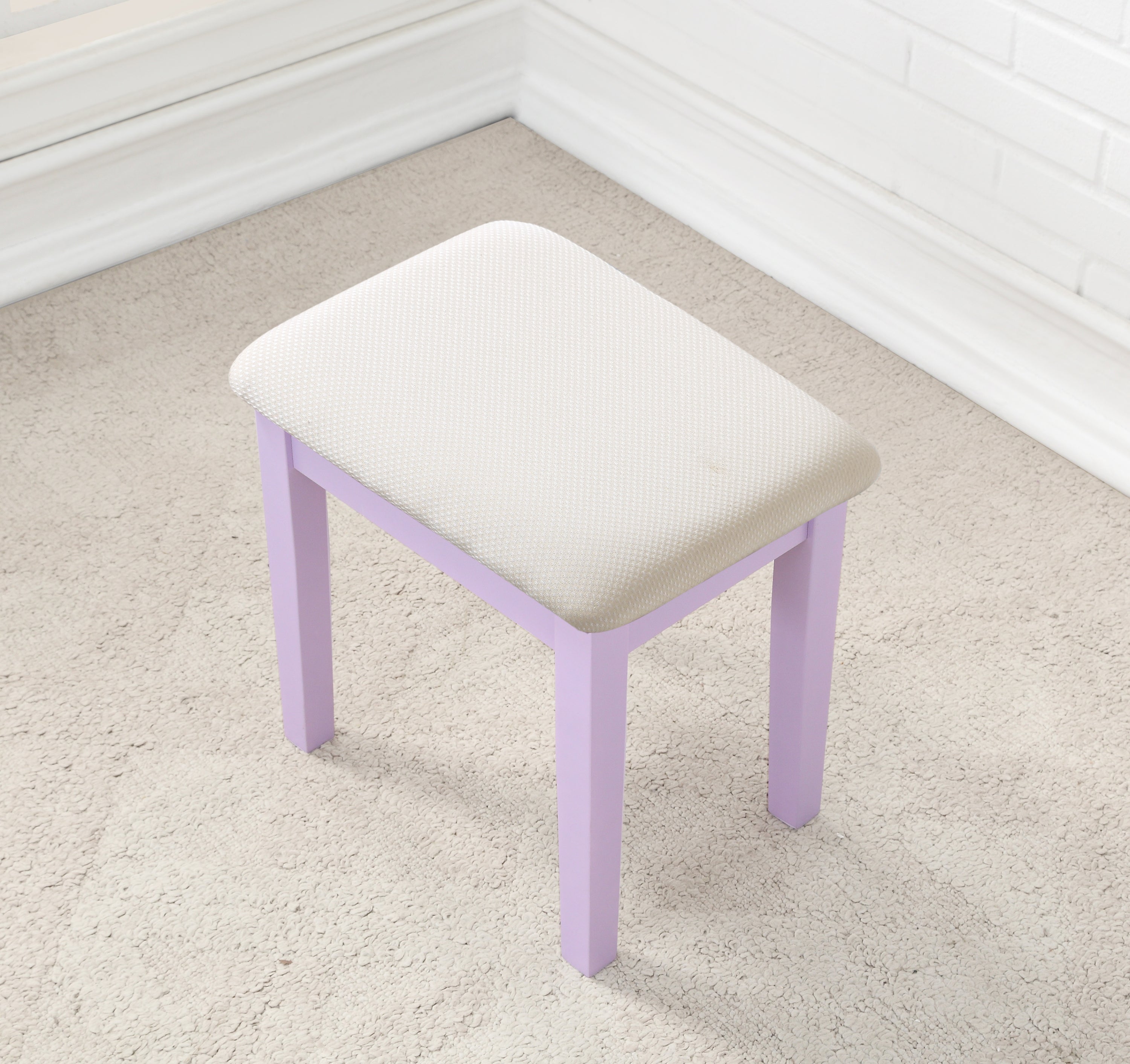 Moniya Makeup Vanity Table & Stool Set - Purple-American Furniture Outlet