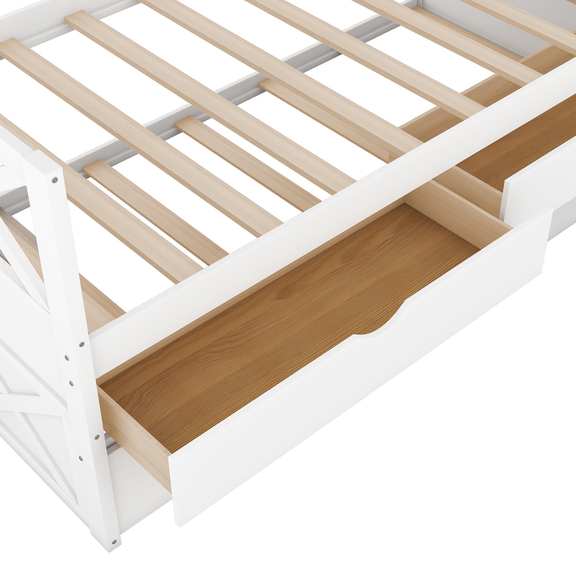 Multifunctional Daybed w/ Drawers & Trundle - White-American Furniture Outlet