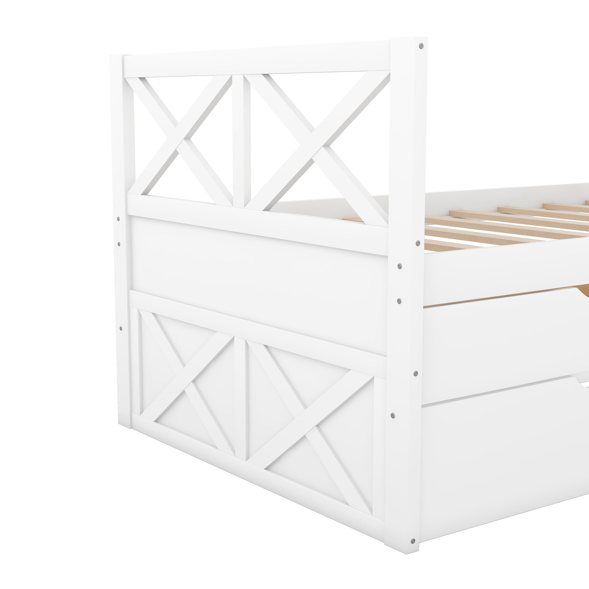 Multifunctional Daybed w/ Drawers & Trundle - White-American Furniture Outlet