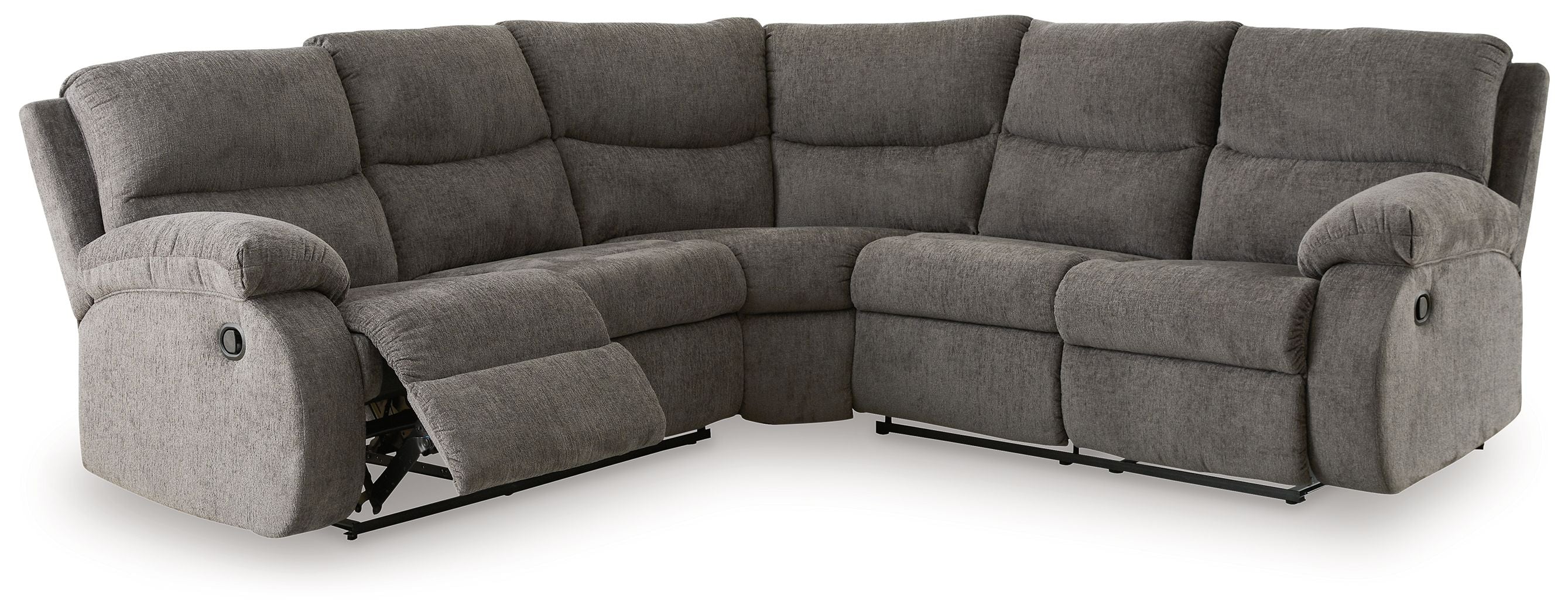 Museum Gray Chenille Reclining Sectional Sofa-Signature Design by Ashley®-American Furniture Outlet