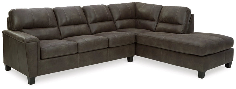 Navi Dark Gray L Shaped Sectional-Signature Design by Ashley®-American Furniture Outlet