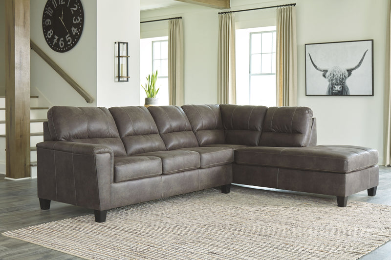 Navi Dark Gray L Shaped Sectional-Signature Design by Ashley®-American Furniture Outlet