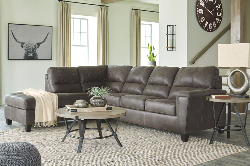 Navi Dark Gray L Shaped Sectional-Signature Design by Ashley®-American Furniture Outlet