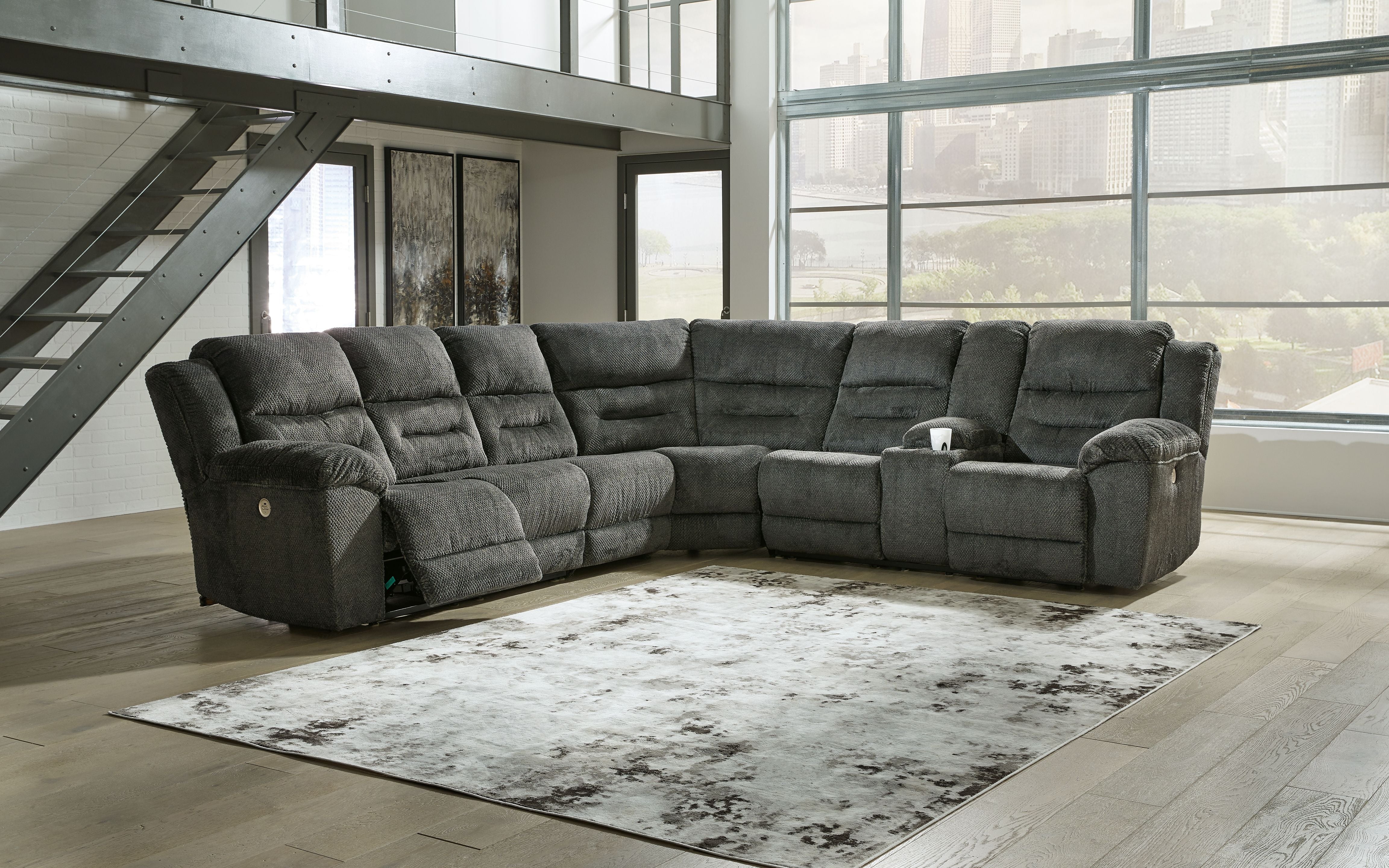 Nettington Gray Power Reclining Sectional-Signature Design by Ashley®-American Furniture Outlet