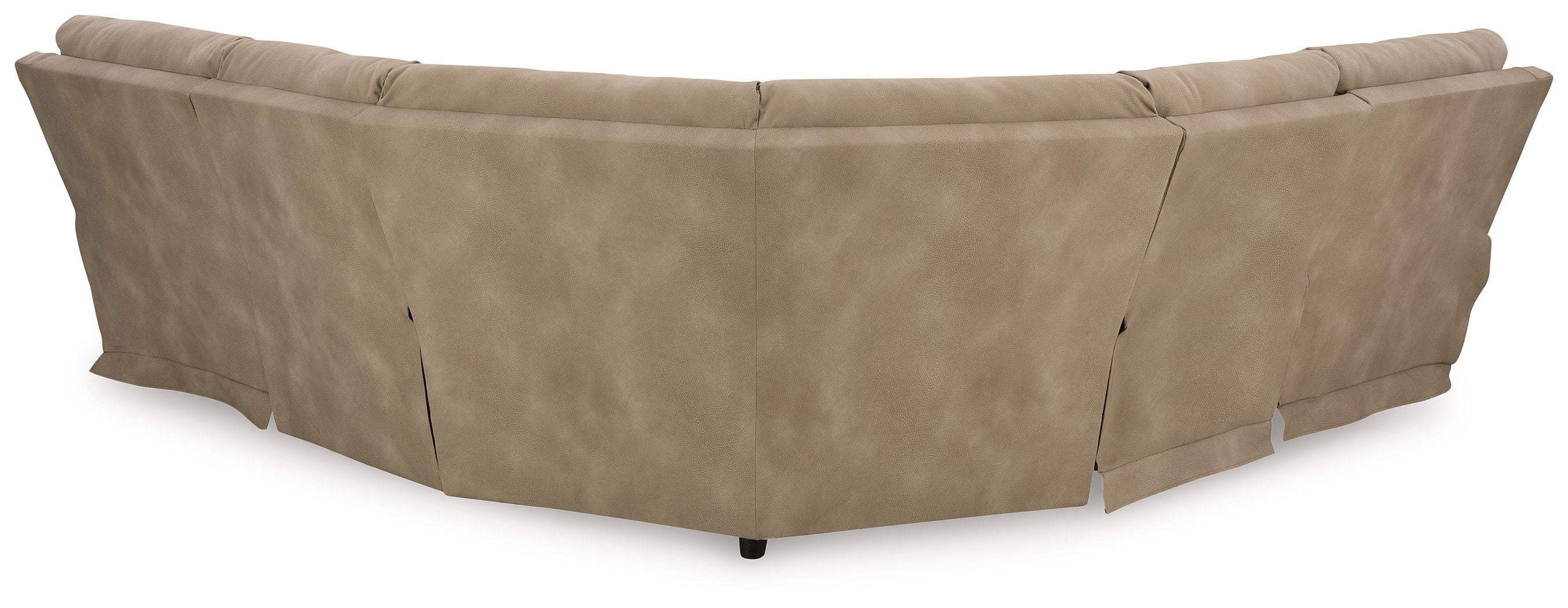 Sand beige sectional with long chaise and padded back cushions