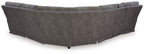 Dark gray power reclining sectional with corner chaise and deep tufted back