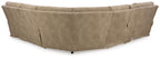 Light beige sectional base with segmented seat cushions and padded armrests