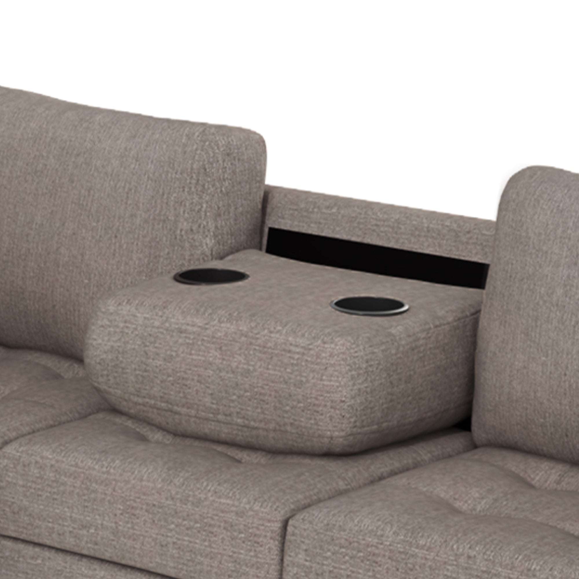 Orisfur Sectional Corner Sofa L-Shape Couch | Space-Saving Design with Storage Ottoman & Cup Holders | Ideal for Large Spaces, Dorms, Apartments-American Furniture Outlet -American Furniture Outlet