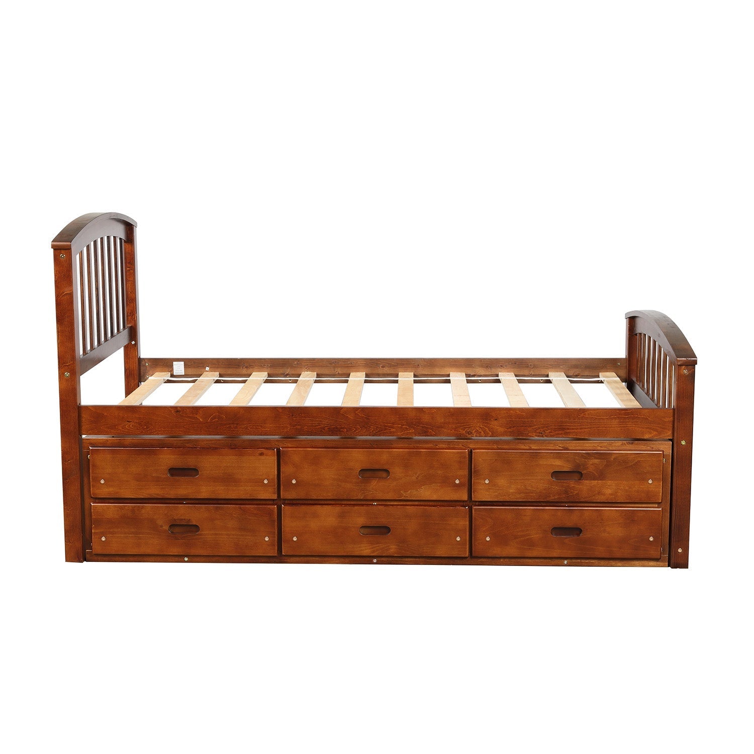 Orisfur Twin Size Platform Storage Bed | Solid Wood | 6 Drawers | Space-Saving Solution-American Furniture Outlet