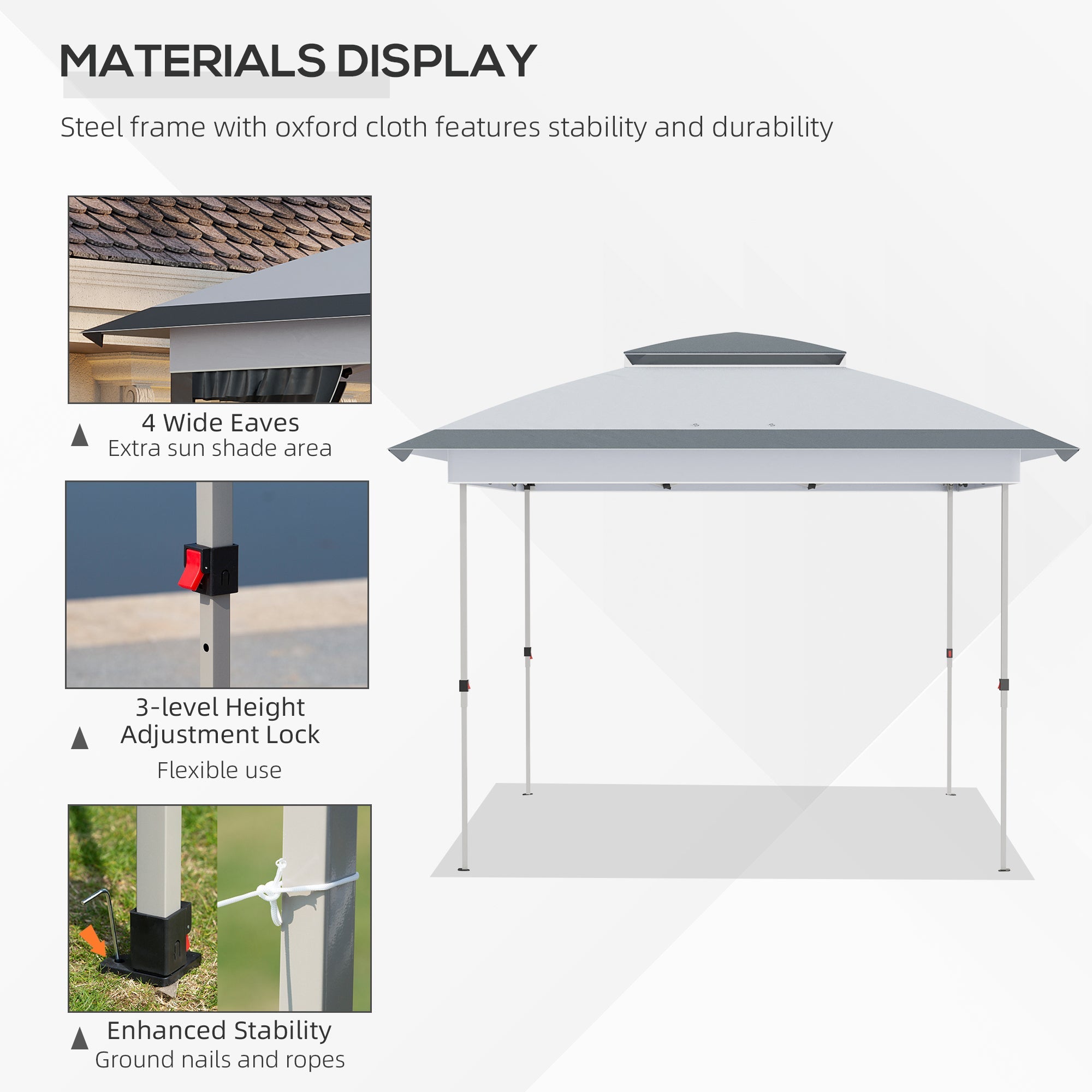 Outsunny 12' x 12' Pop-Up Canopy Tent w/ Netting-American Furniture Outlet