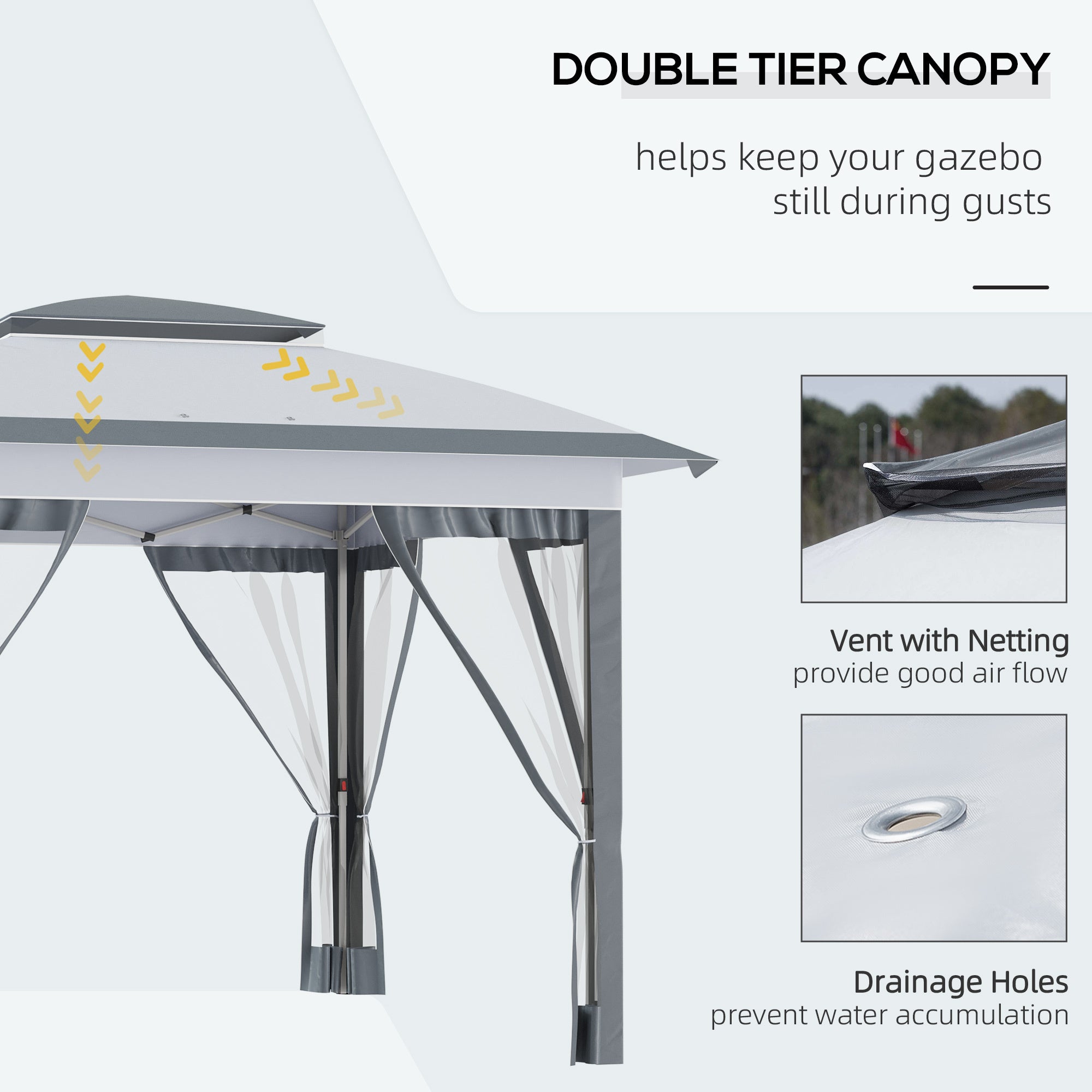 Outsunny 12' x 12' Pop-Up Canopy Tent w/ Netting-American Furniture Outlet