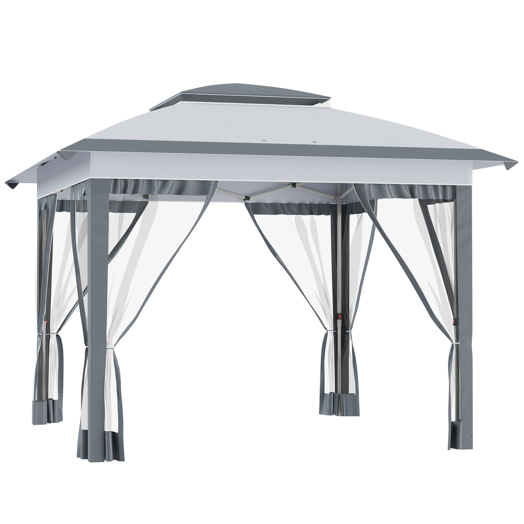 Outsunny 12' x 12' Pop-Up Canopy Tent w/ Netting-American Furniture Outlet