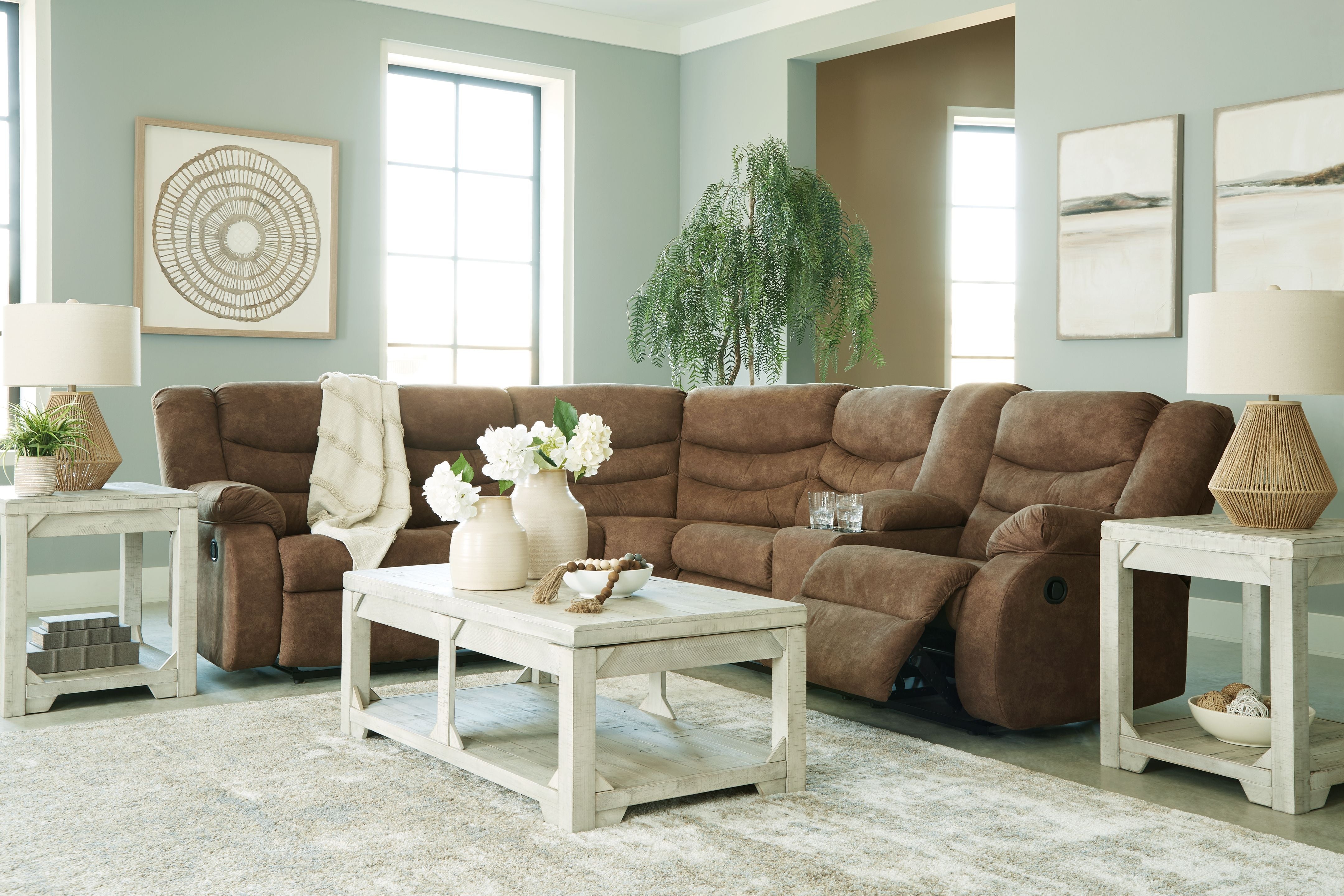 Partymate Faux Leather Reclining Sectional-Signature Design by Ashley®-American Furniture Outlet