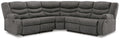Slate gray U-shaped reclining sectional sofa, tufted cushions and split back seats