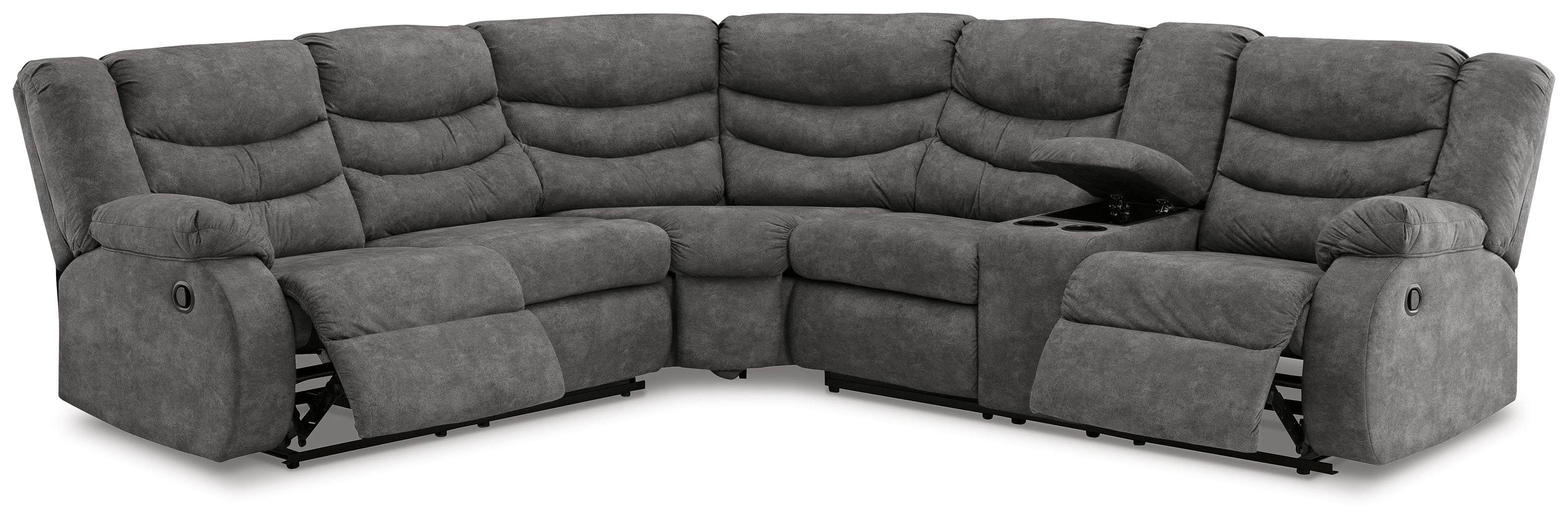 Partymate Faux Leather Reclining Sectional-Signature Design by Ashley®-American Furniture Outlet