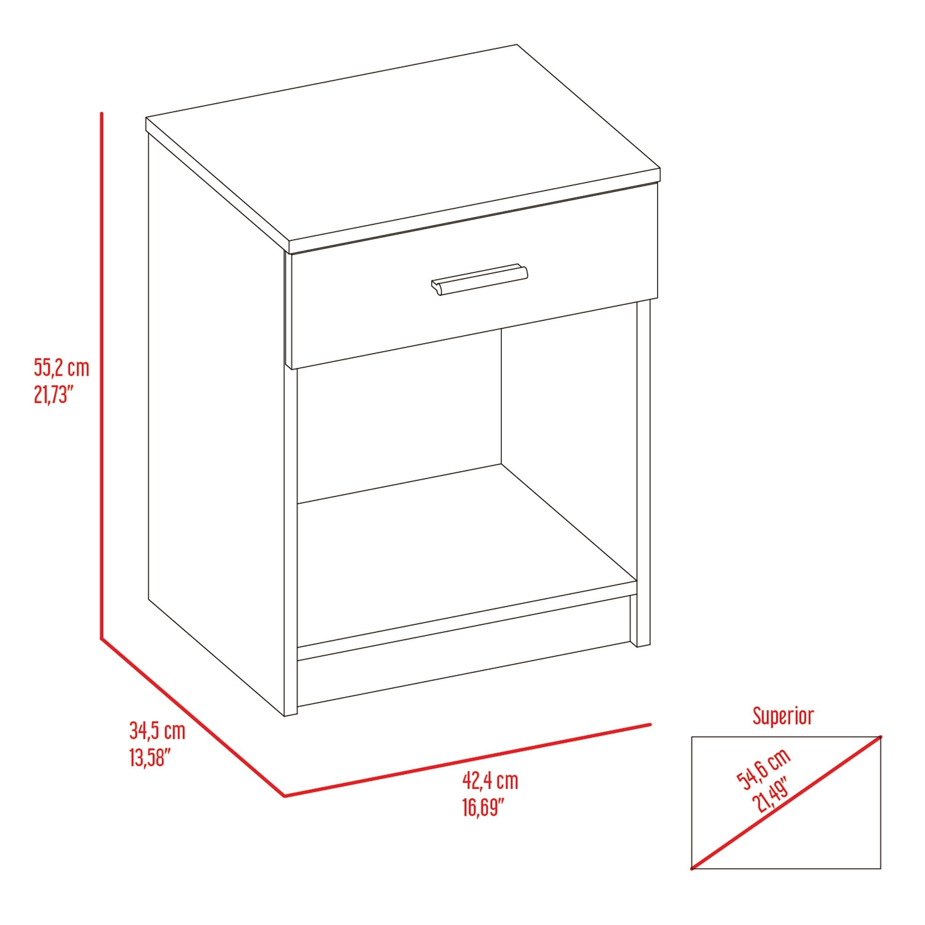 Pictor Nightstand w/ Drawer & Shelf-American Furniture Outlet