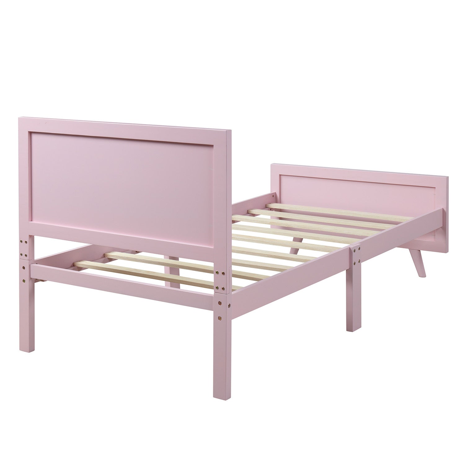 Pink Twin Platform Bed Frame w/ Headboard | [Brand Name]-American Furniture Outlet