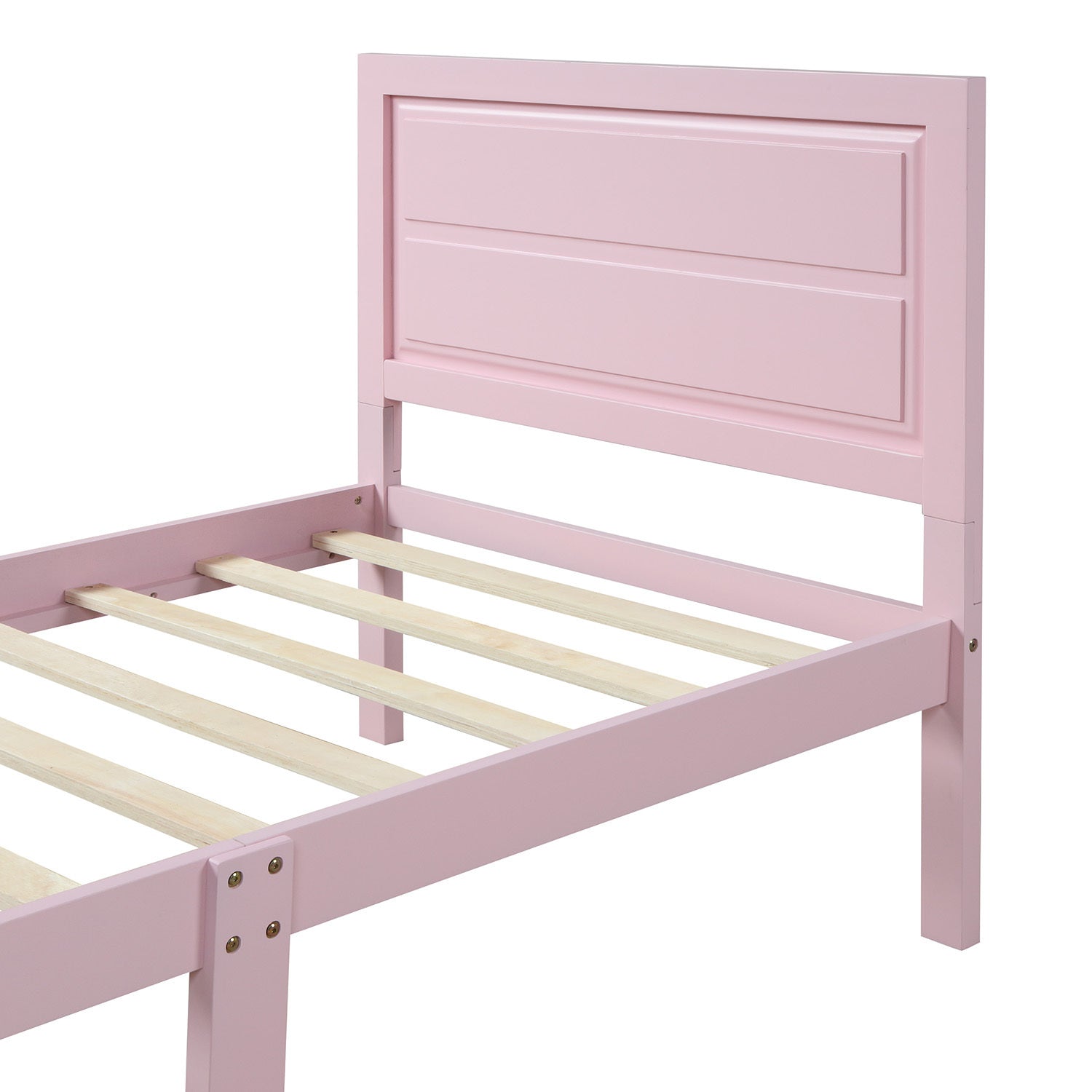 Pink Twin Platform Bed Frame w/ Headboard | [Brand Name]-American Furniture Outlet