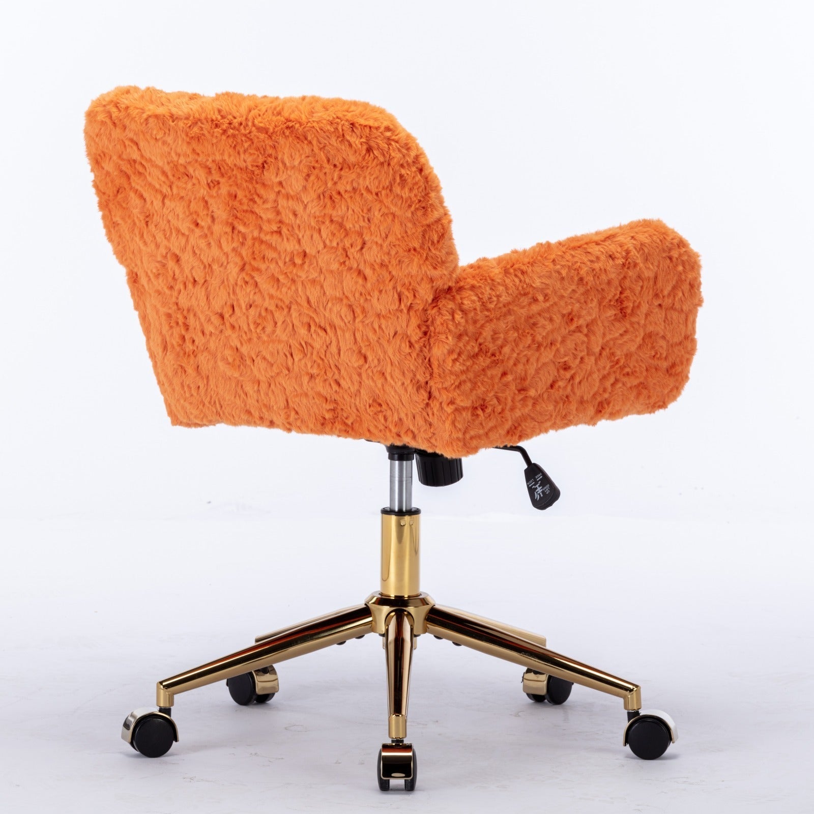 Plush Home Office Chair with Gold Base - Orange-American Furniture Outlet