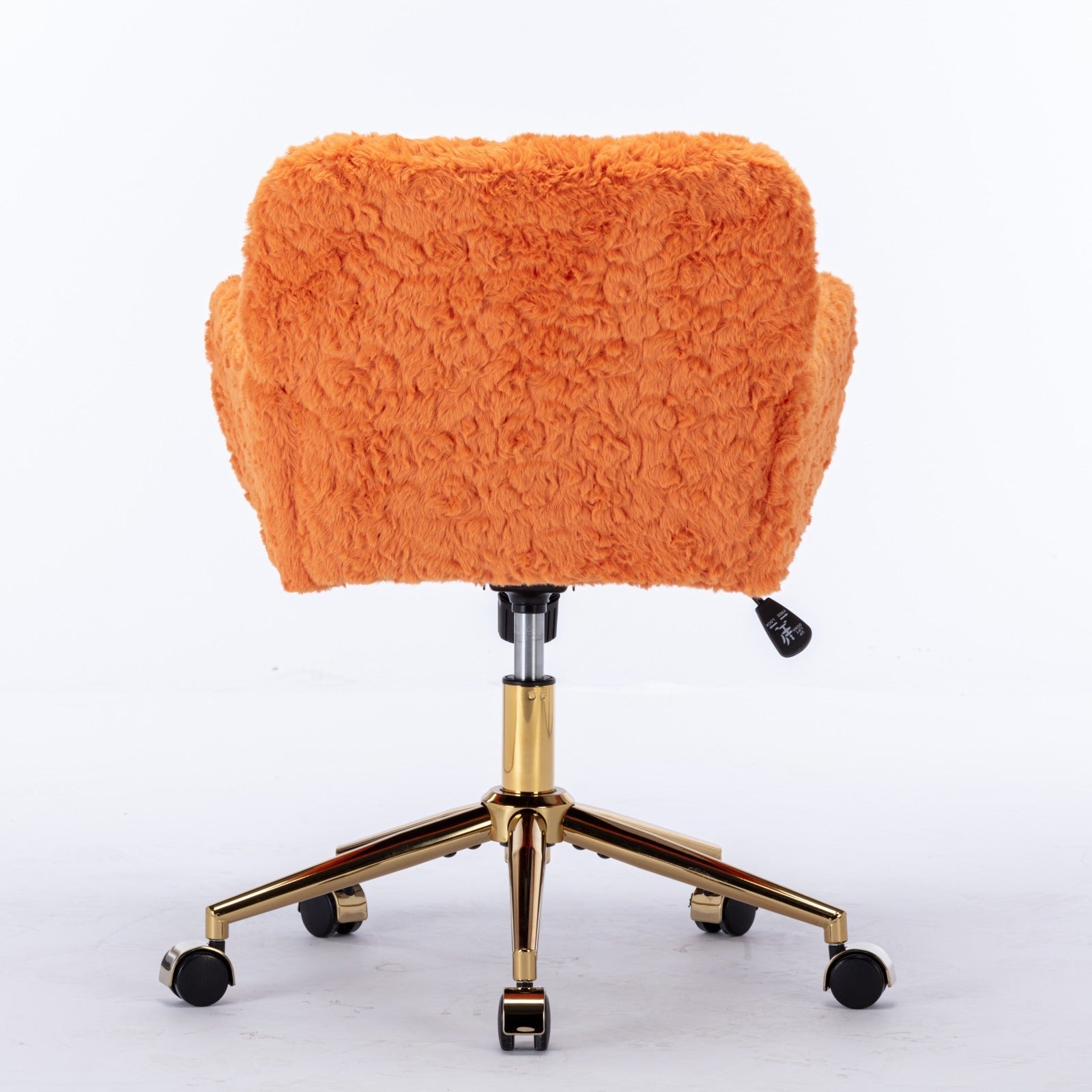 Plush Home Office Chair with Gold Base - Orange-American Furniture Outlet