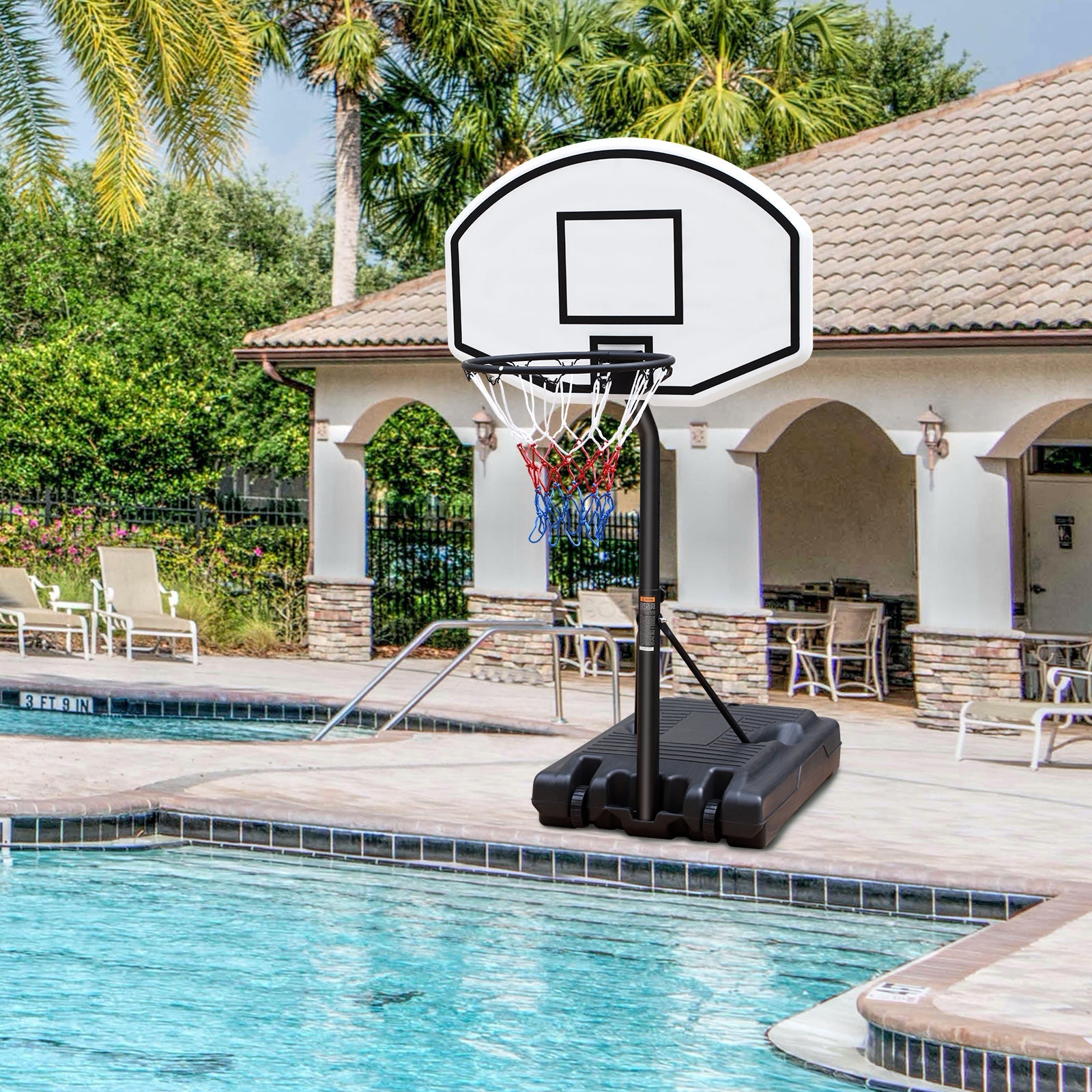 Poolside Basketball Hoop - Adjustable Height-American Furniture Outlet