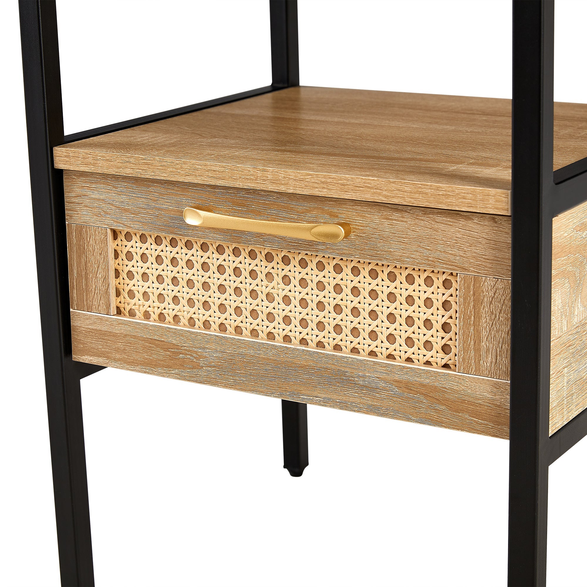 Rattan End Table w/ Power Outlet & USB - 15.75"-American Furniture Outlet