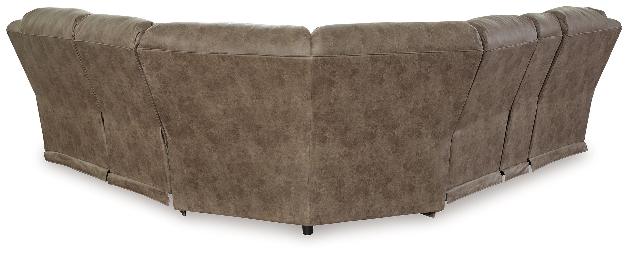 Fossil brown corner power reclining sectional with tufted seat and back cushions
