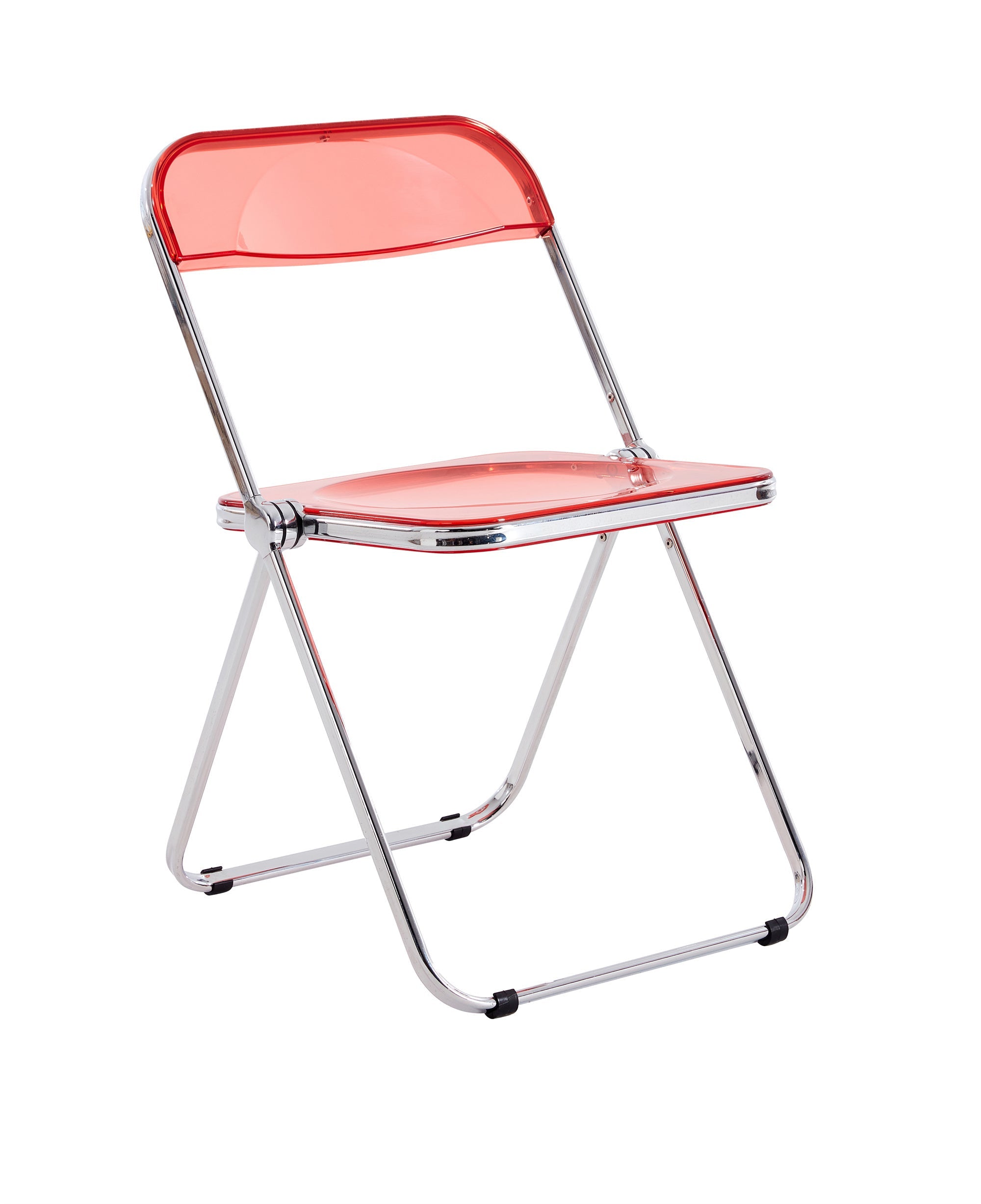 Red Clear Folding Chair - Space-Saving Seating-American Furniture Outlet