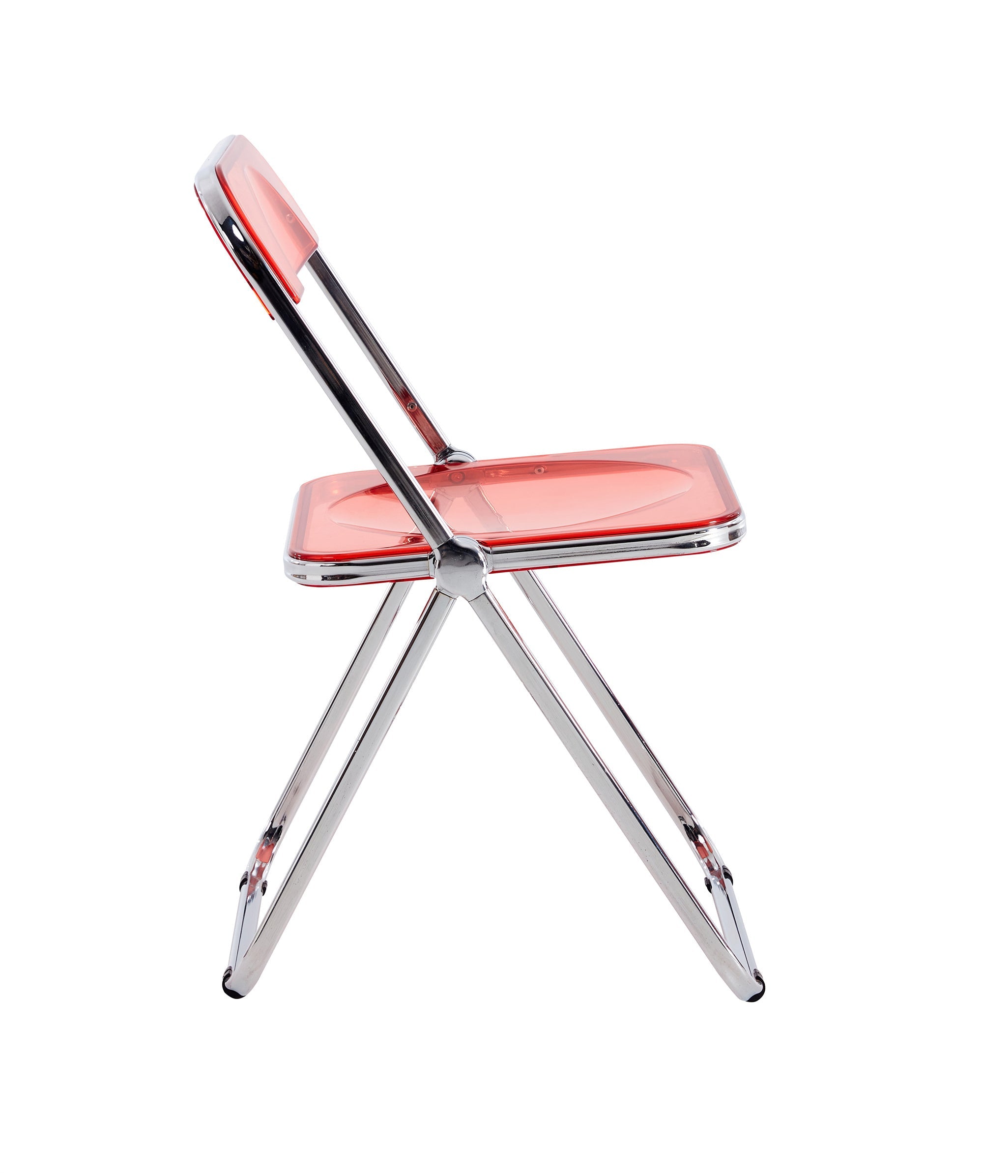 Red Clear Folding Chair - Space-Saving Seating-American Furniture Outlet